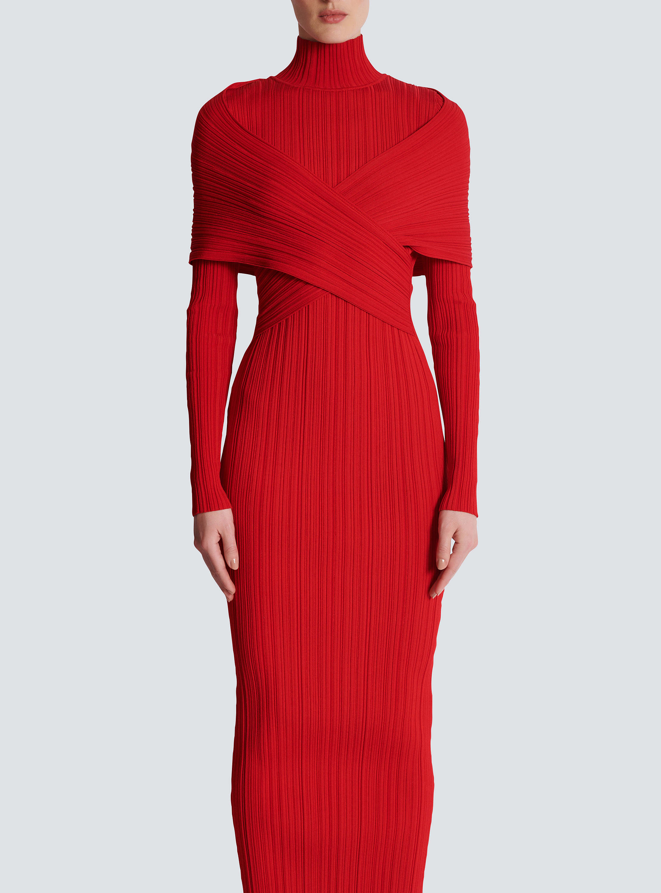 ワンピース BALMAIN Knitted dress Balmain Knitted Mini Dress | Blue | FARFETCH