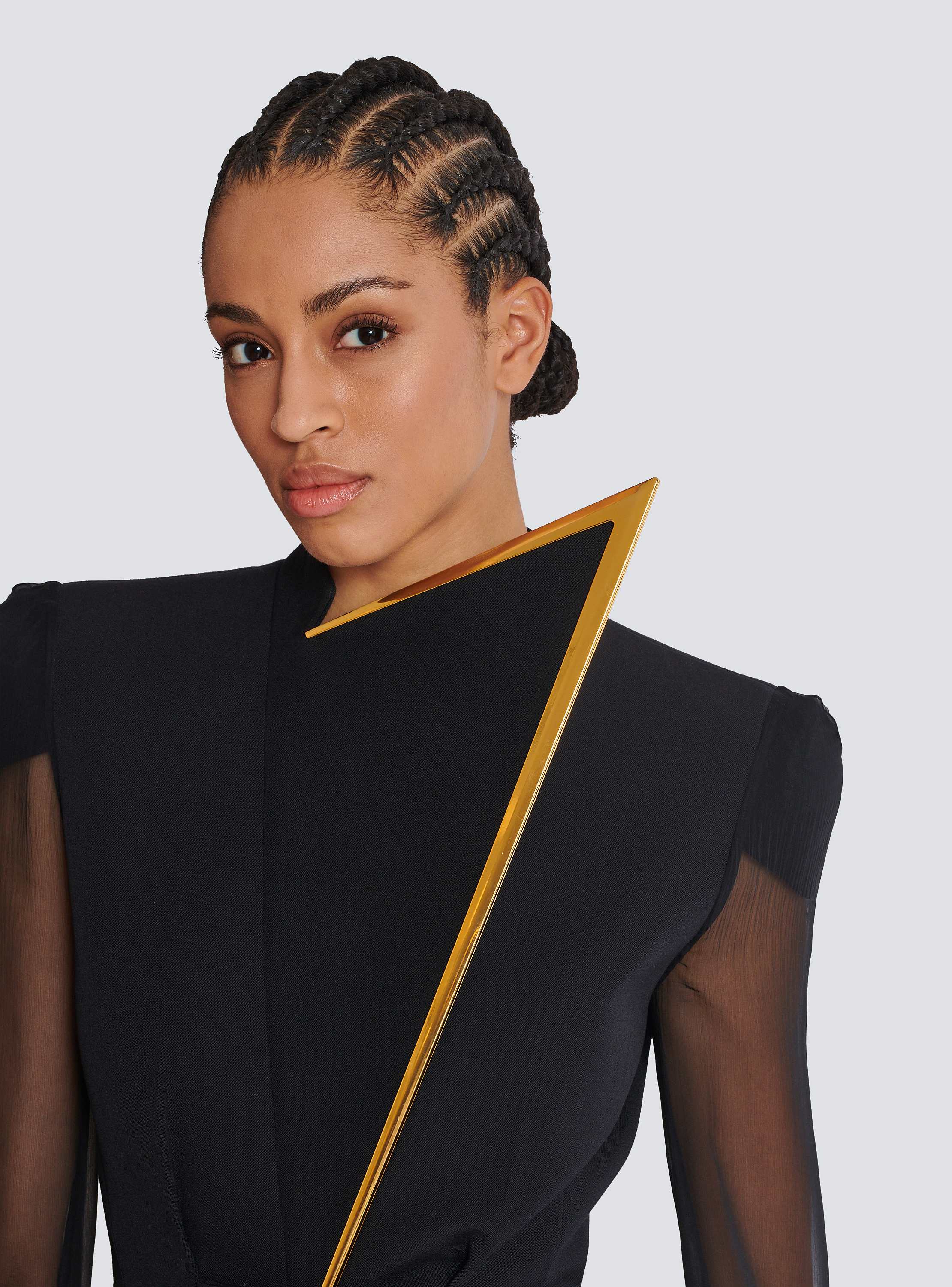 Grain de poudre and chiffon jacket