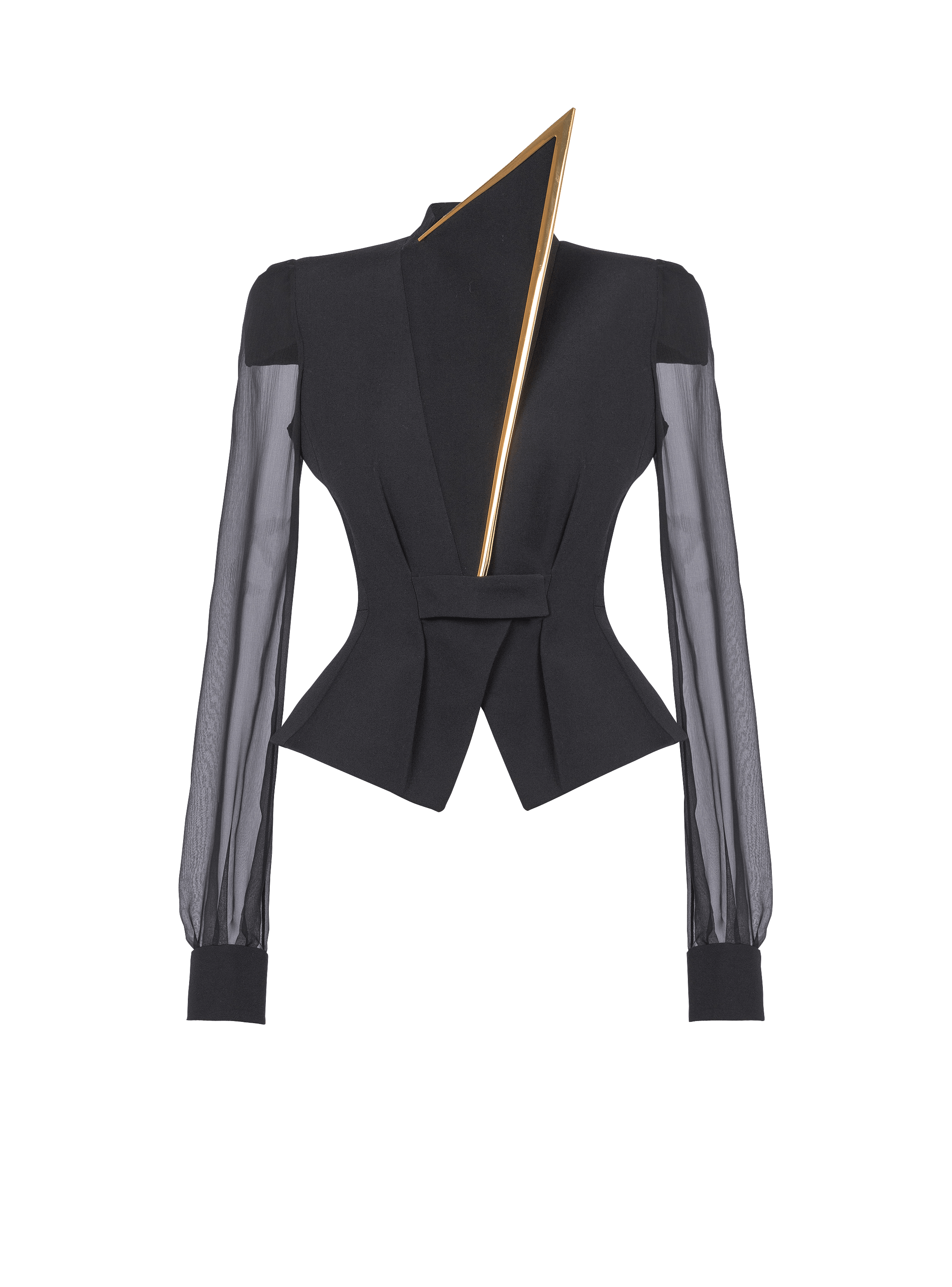 Grain de poudre and chiffon jacket