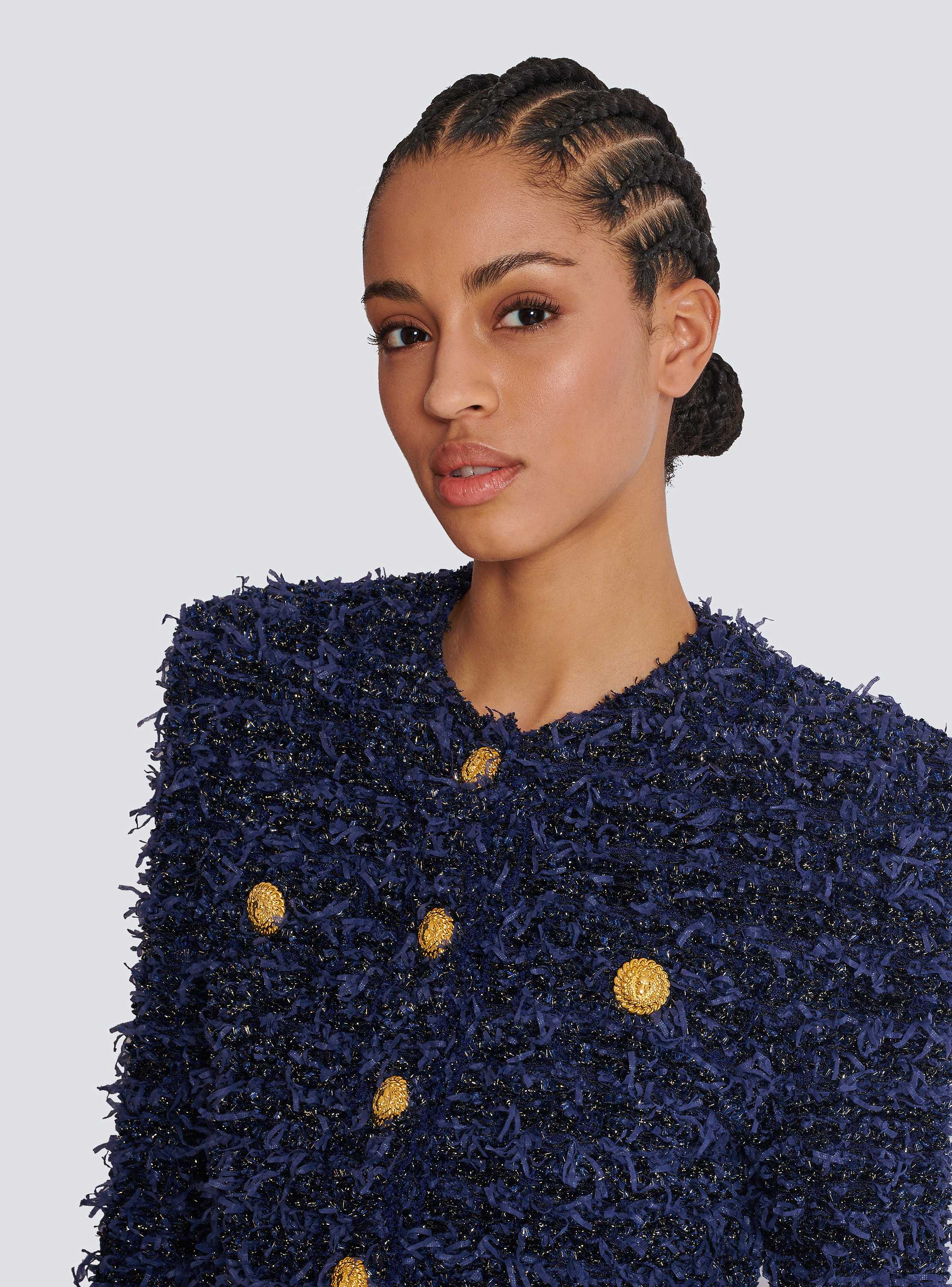 Cropped tweed knit jacket - Women | BALMAIN