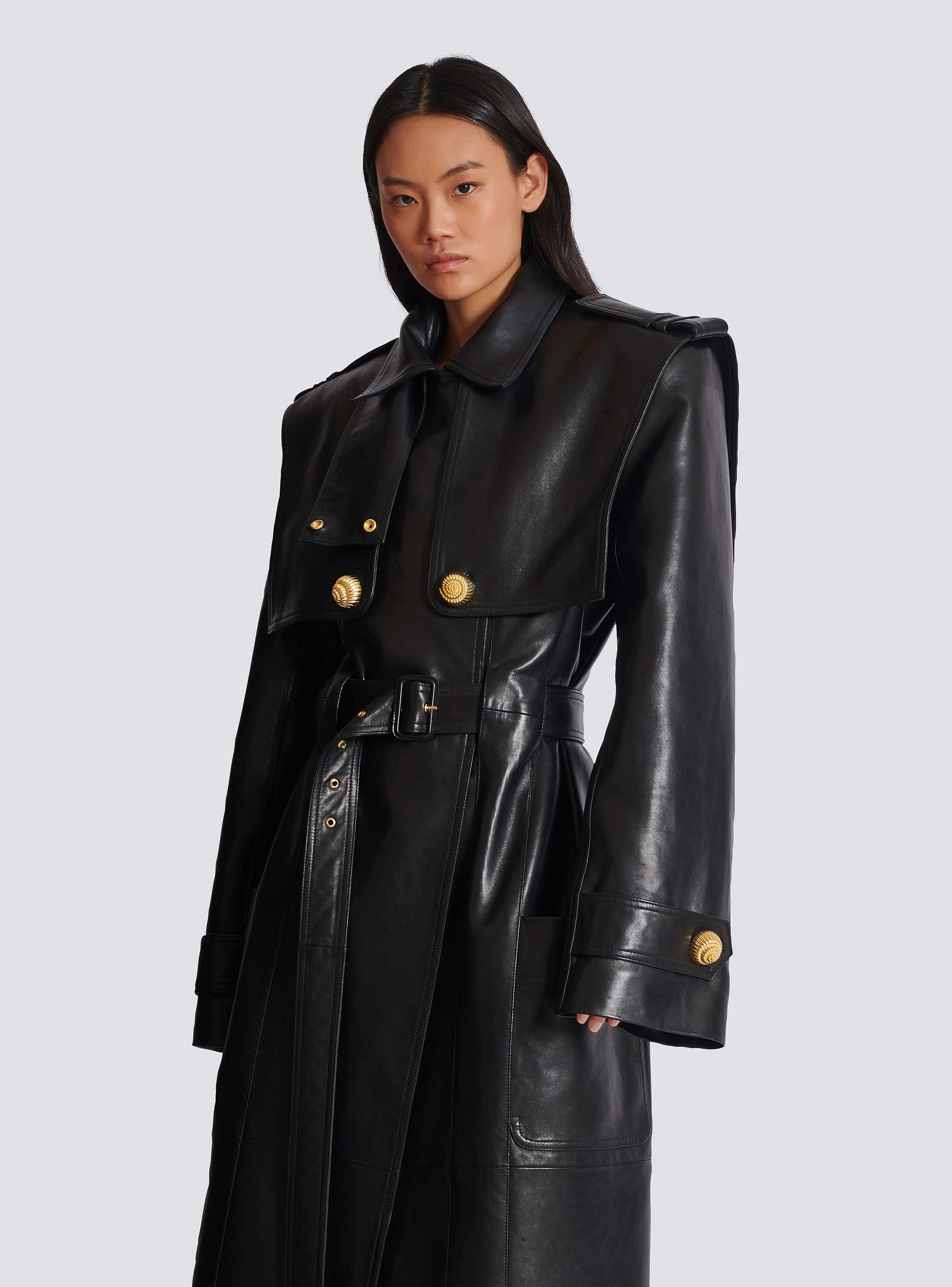 ラムスキン ベルト付きトレンチコート - Women | BALMAIN