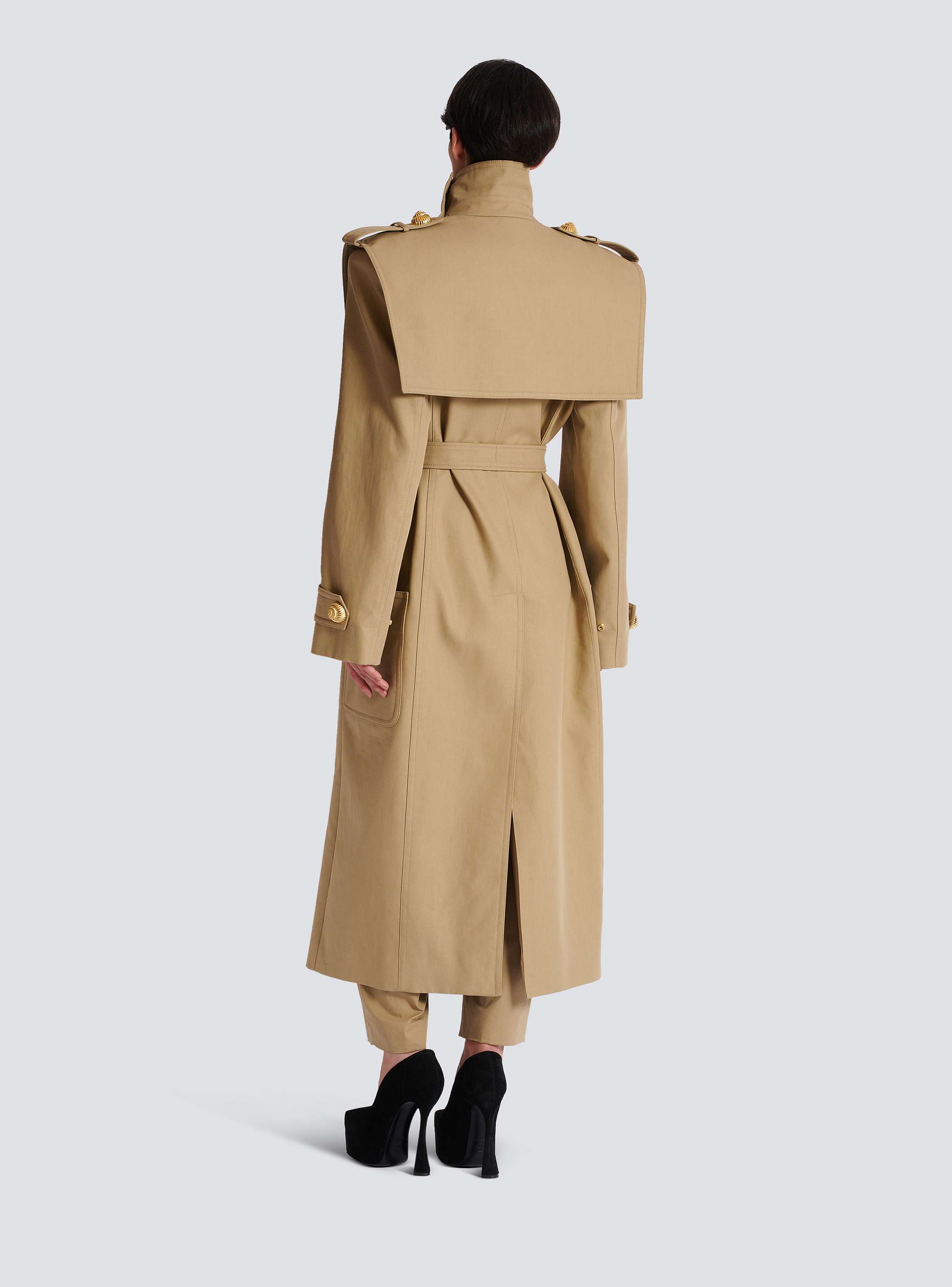 撥水コットン ベルト付きトレンチコート - Women | BALMAIN 撥水コットン ベルト付きトレンチコート - Women | BALMAIN