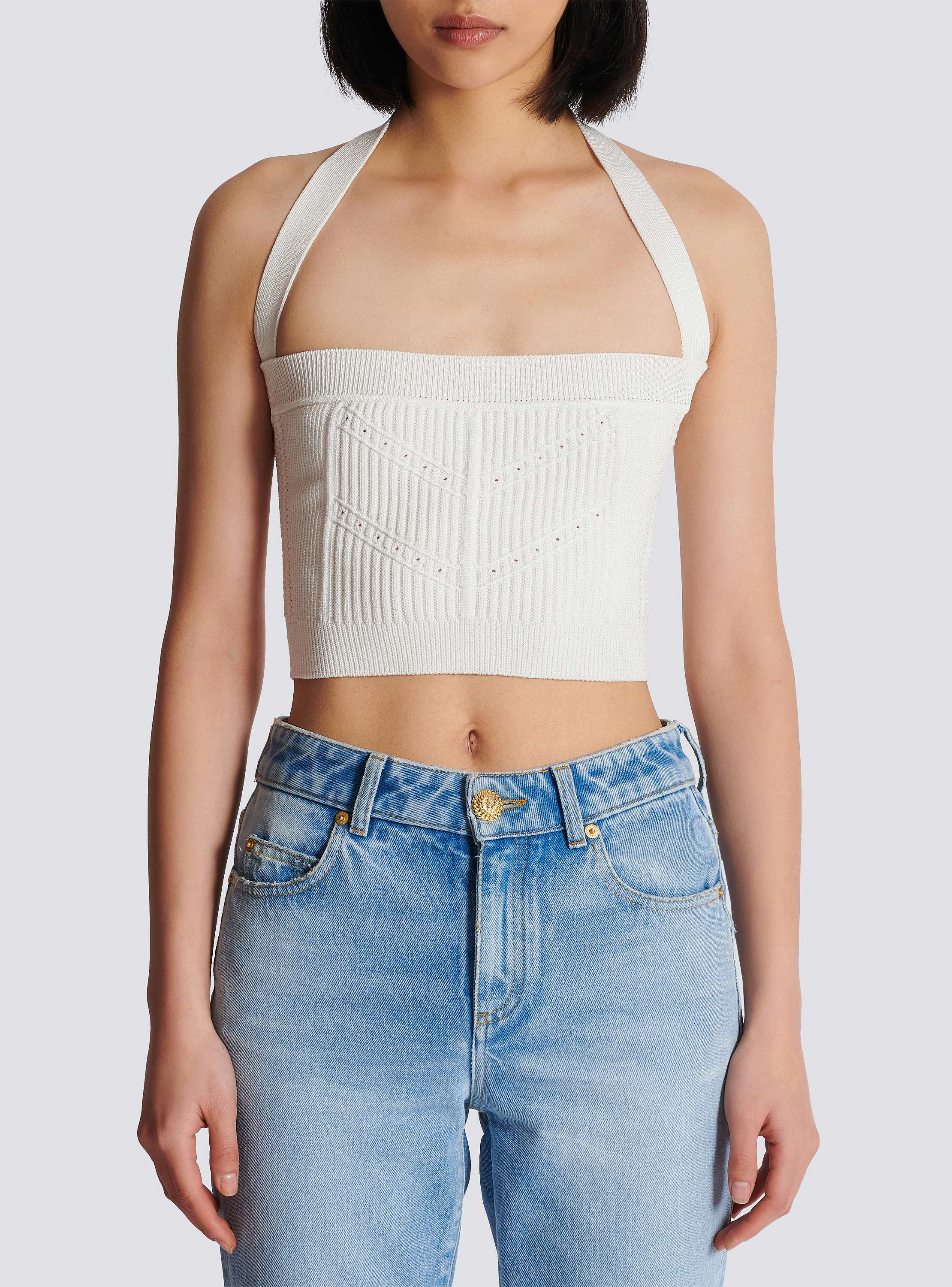 新品 BALMAIN ブラック ストライプ ニット XS 肩ボタン付 新品 BALMAIN ブラック ストライプ ニット XS 肩ボタン付