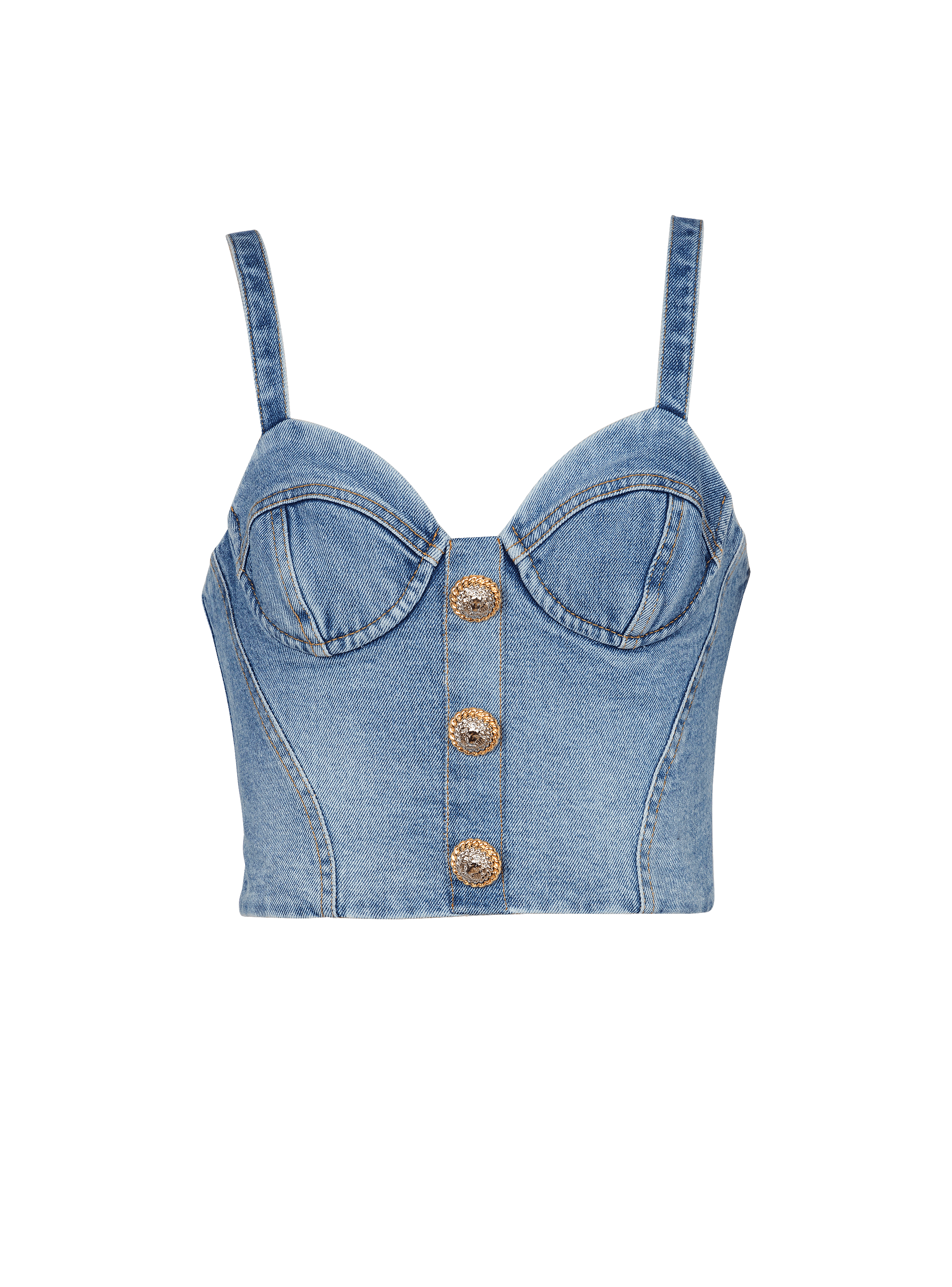 Denim top with thin straps