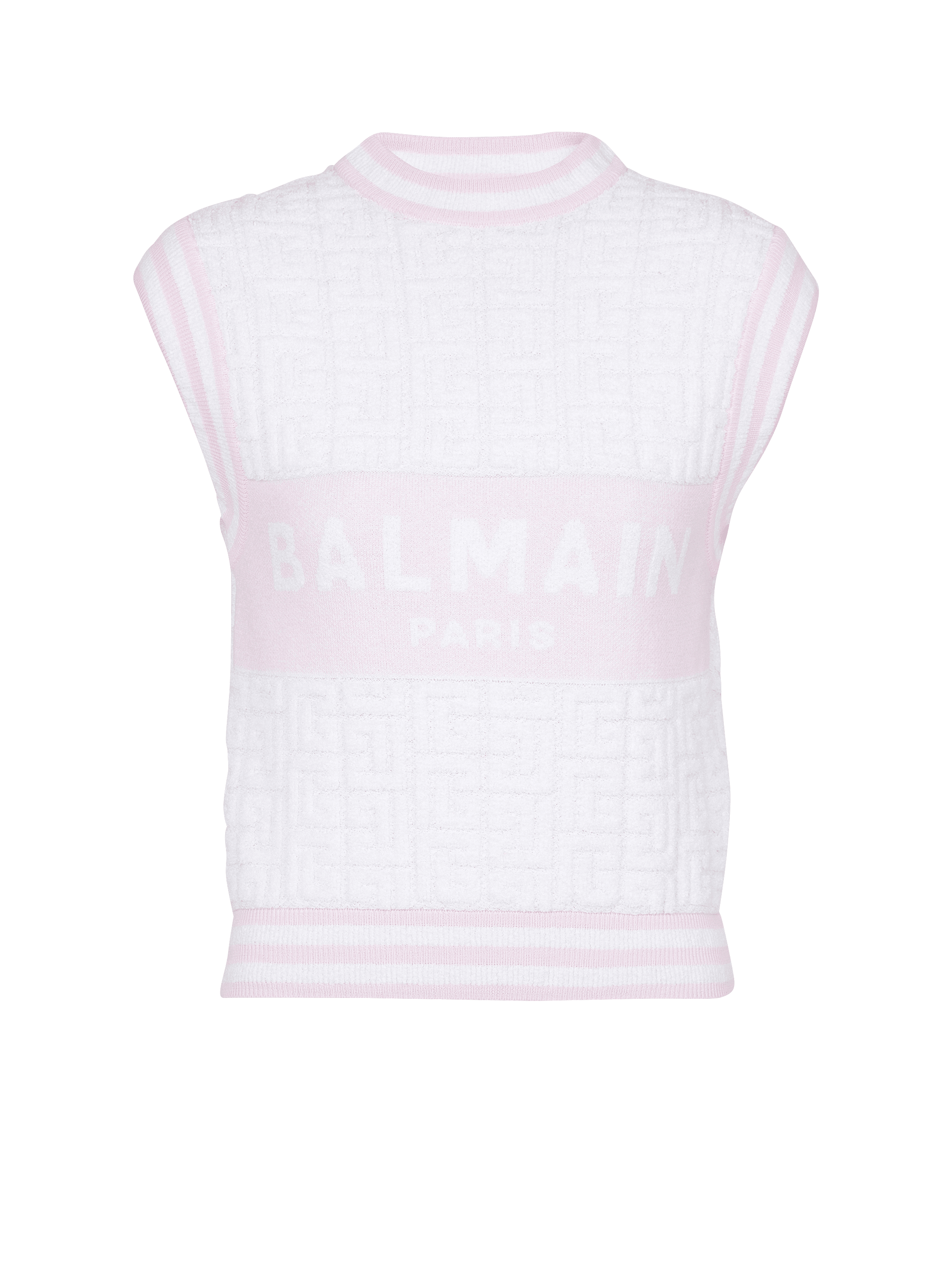 Sleeveless monogram knit top