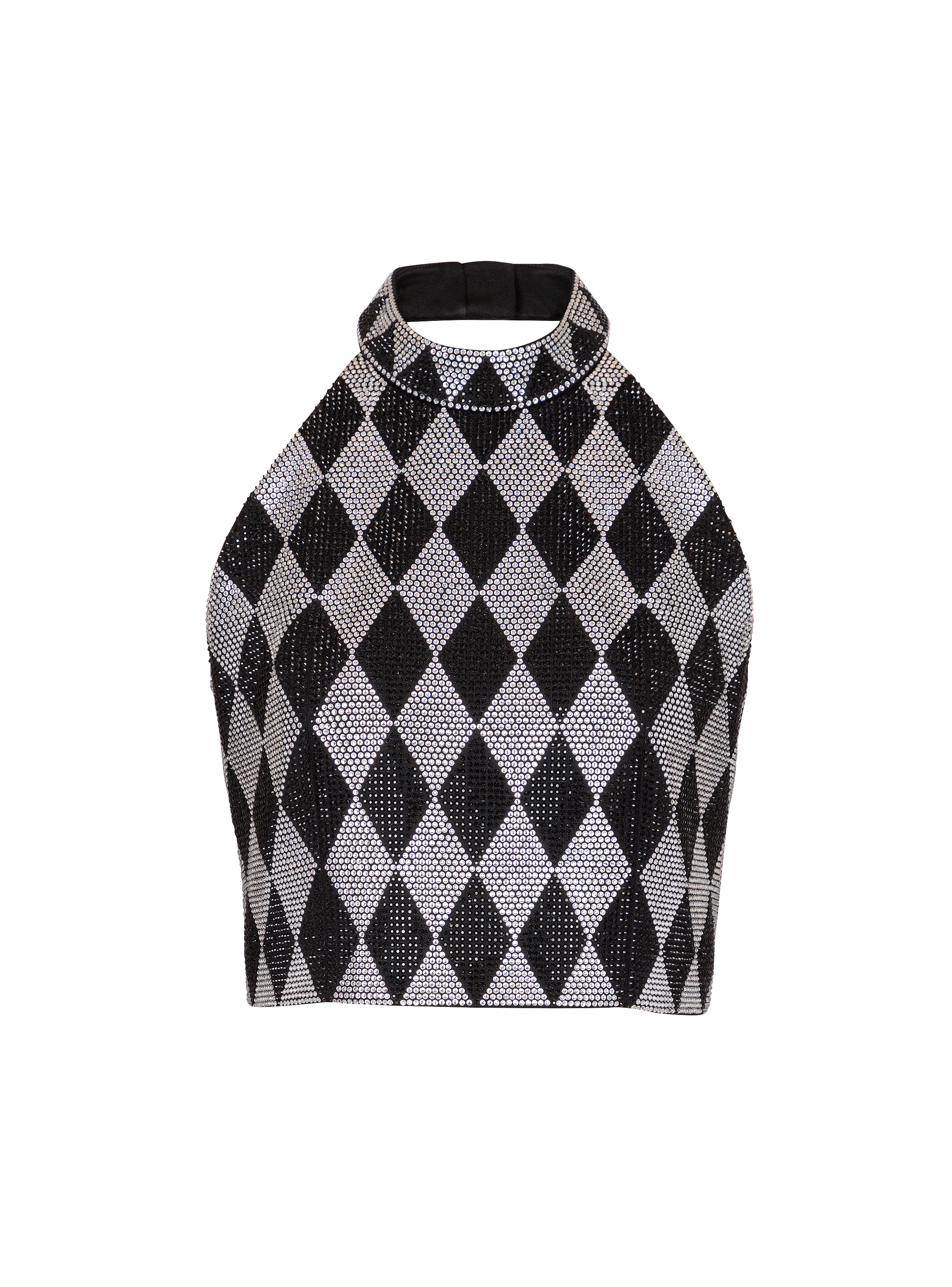 Diamond rhinestone halterneck top
