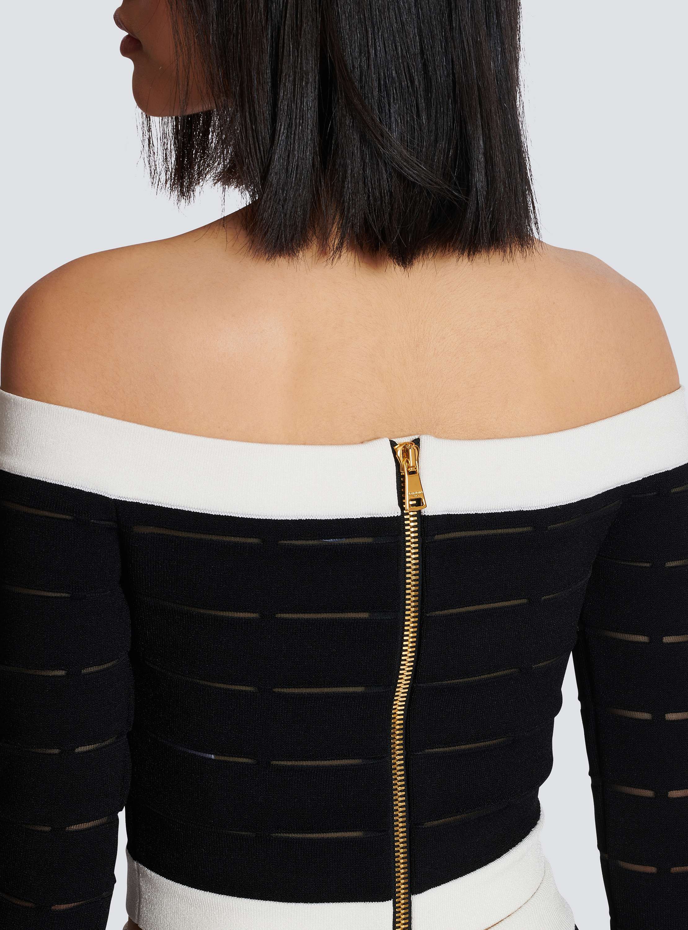 Off-the-shoulder knit top - Women | BALMAIN
