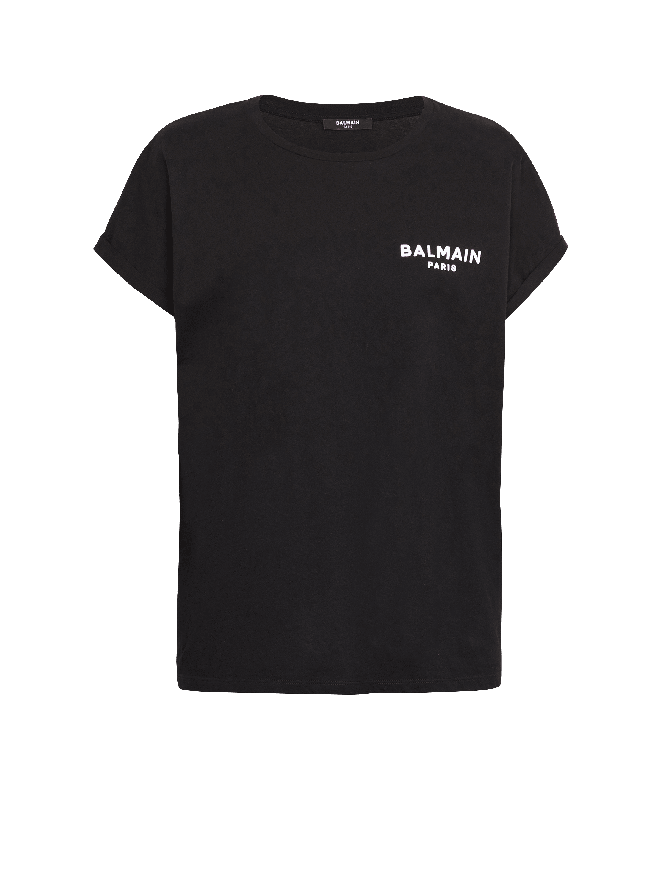 T-shirt with flocked Balmain Paris logo