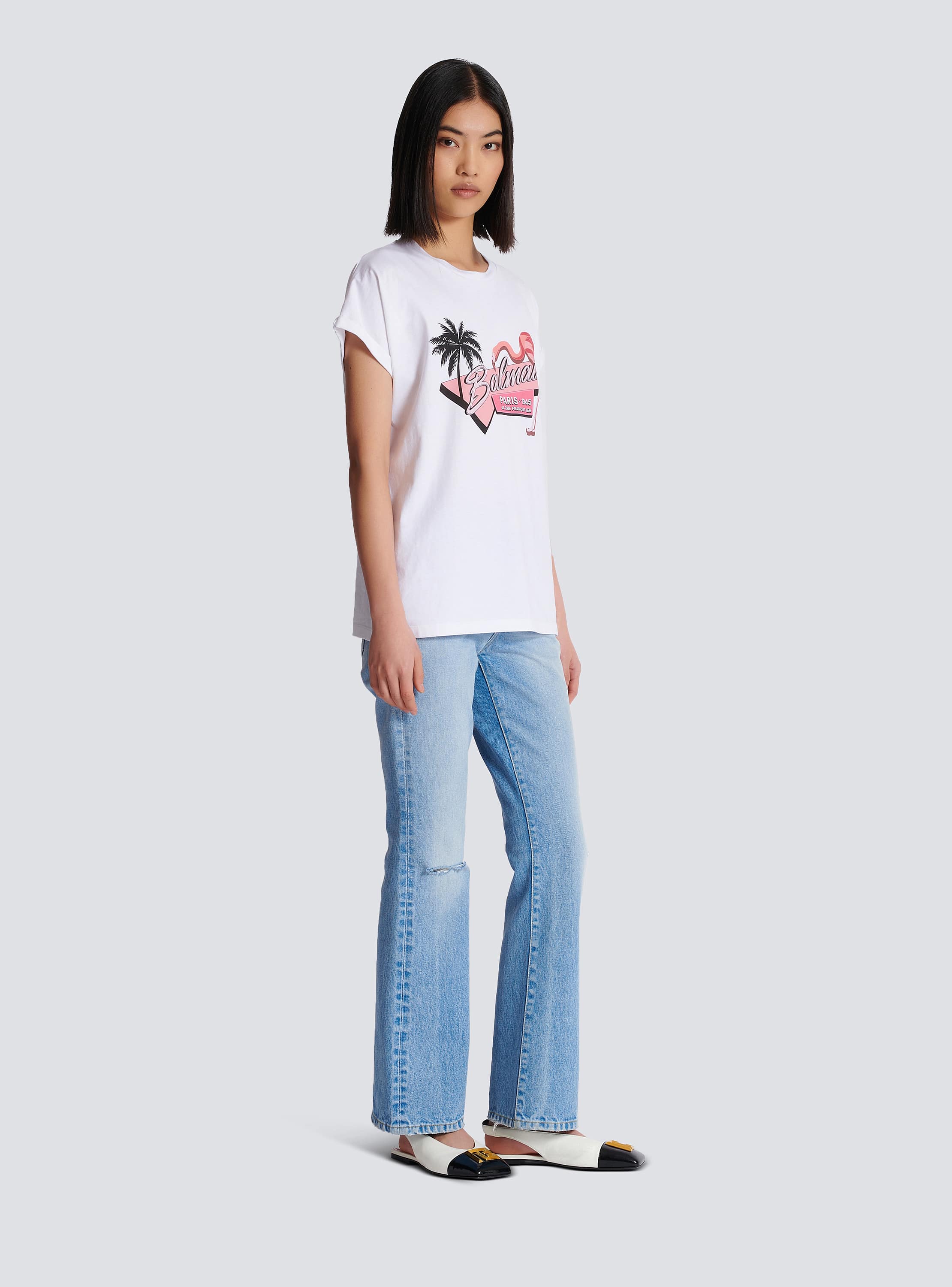 Balmain Flamingo T-shirt white white - Women | BALMAIN