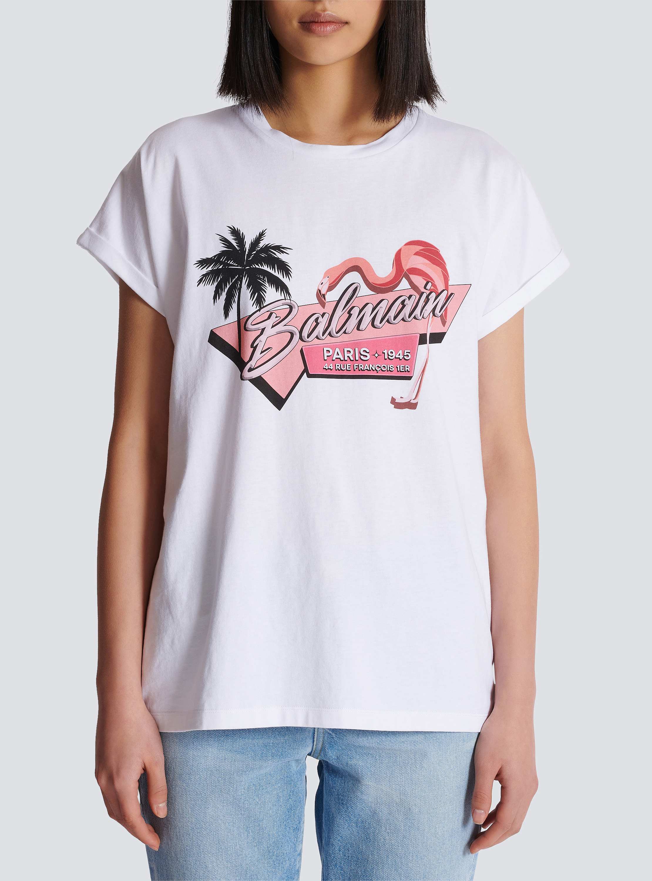 【BALMAIN】関税込☆「ラブレター」プリント Tシャツ ホワイト Balmain “ラブレター”＆リップ刺繍Tシャツ - Men | BALMAIN