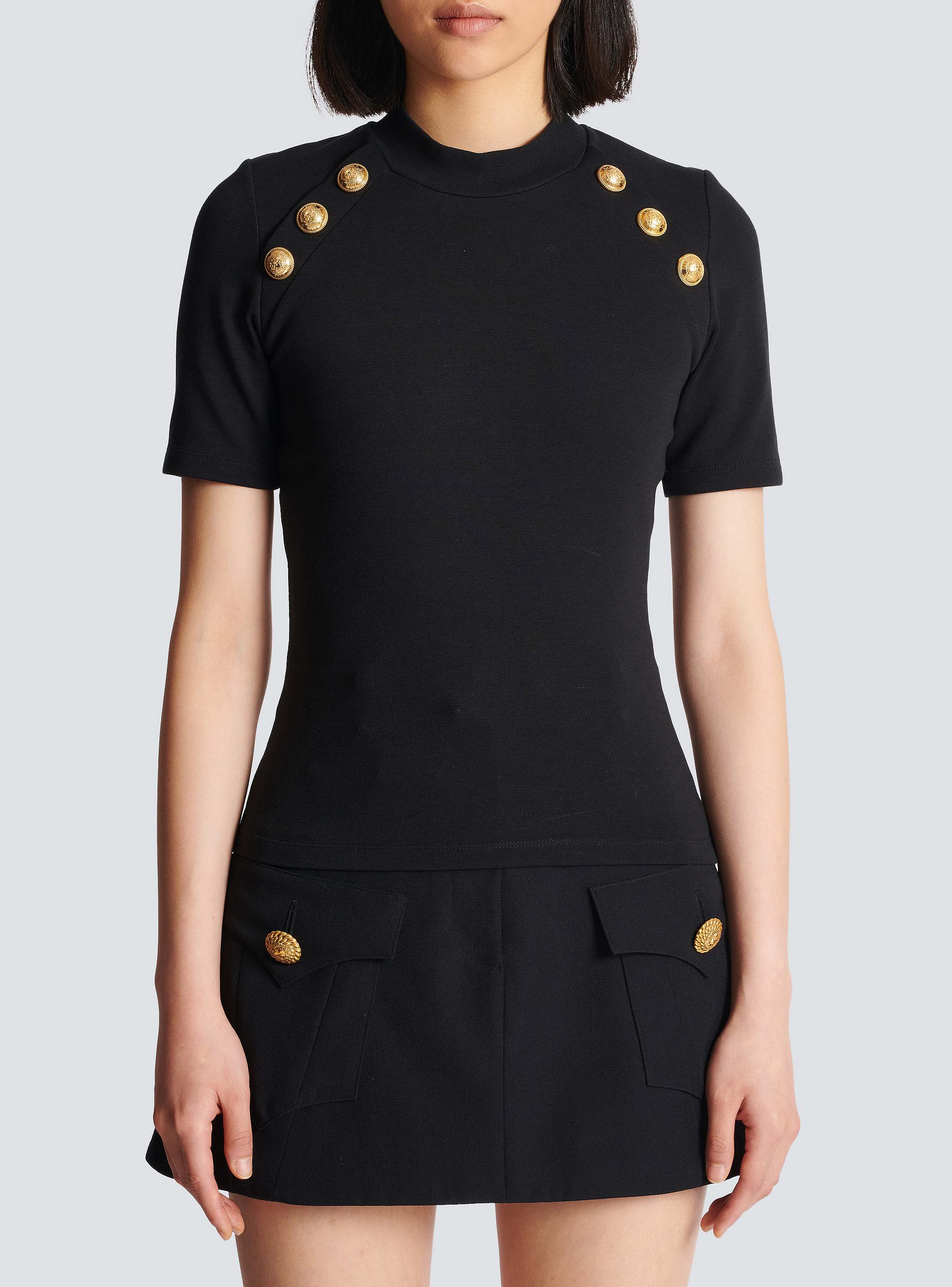 6-button jersey T-shirt - Women | BALMAIN
