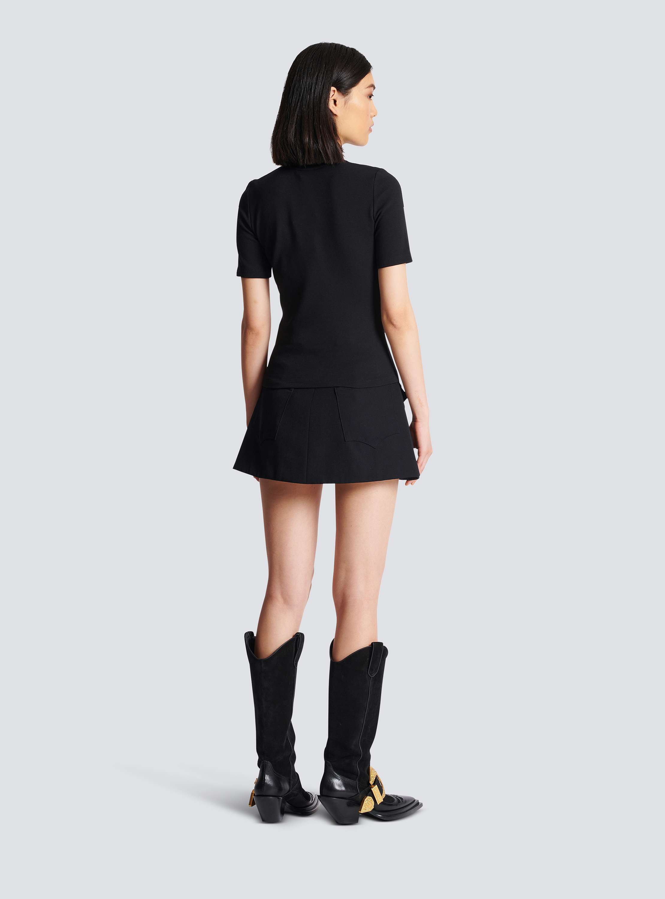 6-button jersey T-shirt black - Women | BALMAIN