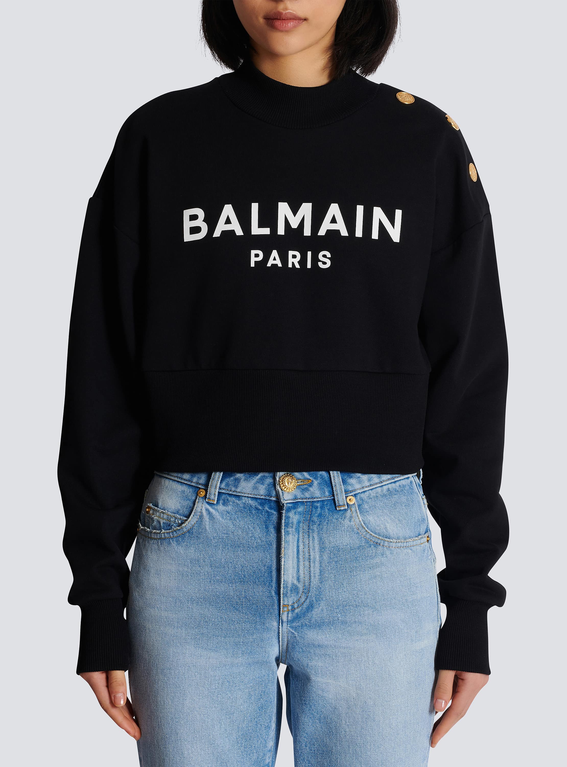 BALMAIN ジップアップフーディー XS BALMAIN バルマン 18SS エンブレムサイドジップパーカー ロゴ