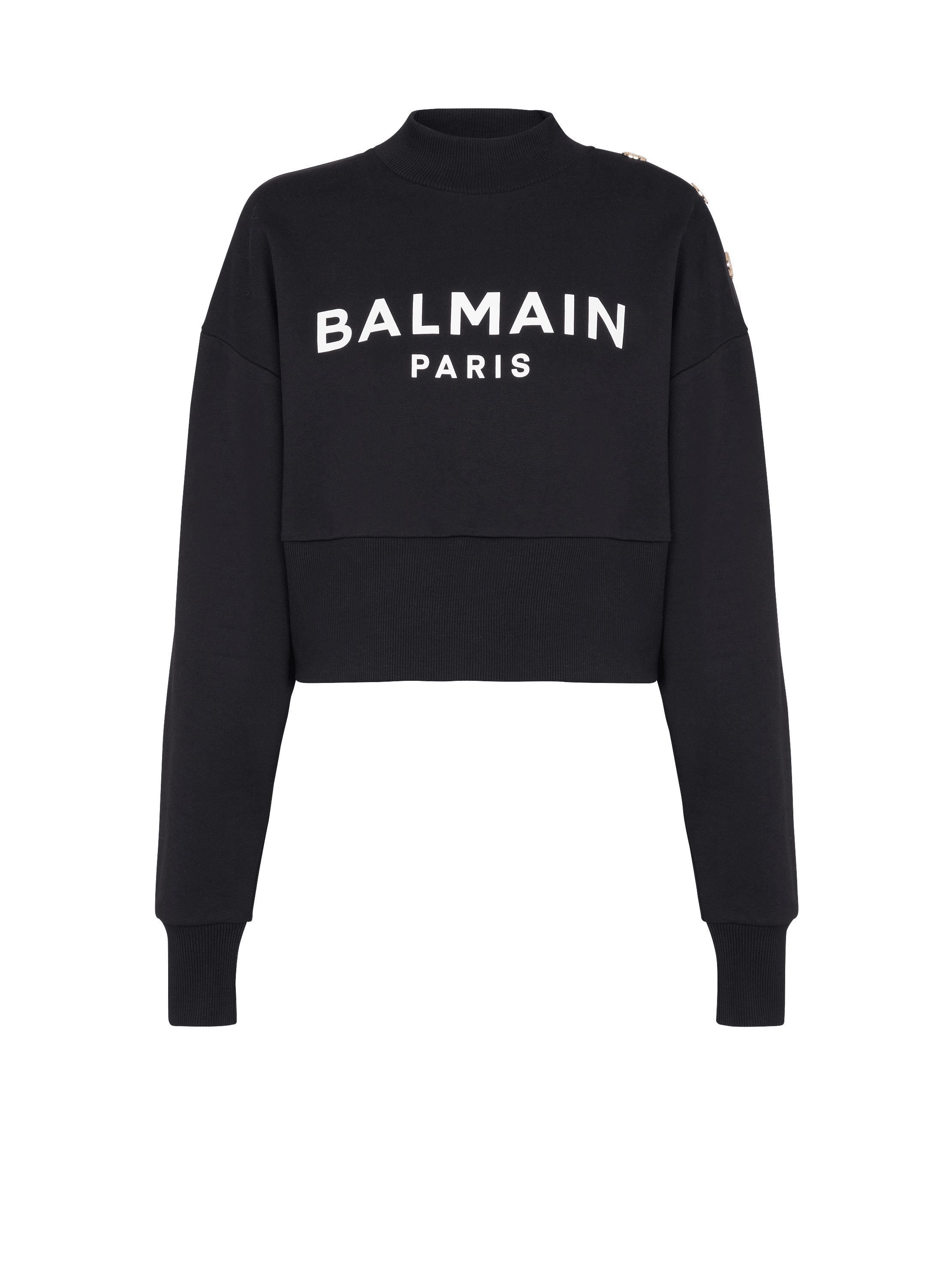Cropped sweatshirt with Balmain Paris print