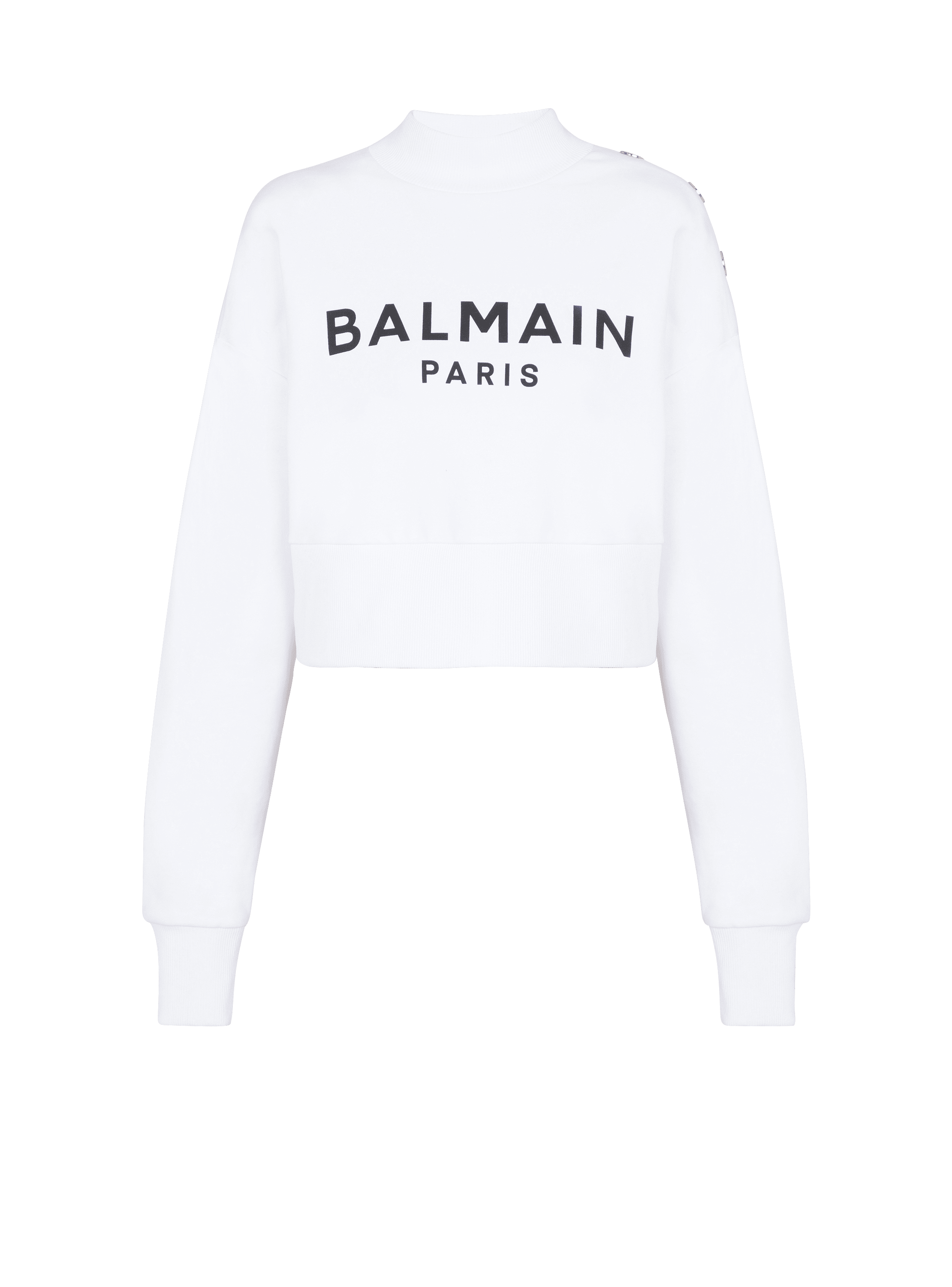 Cropped sweatshirt with Balmain Paris print