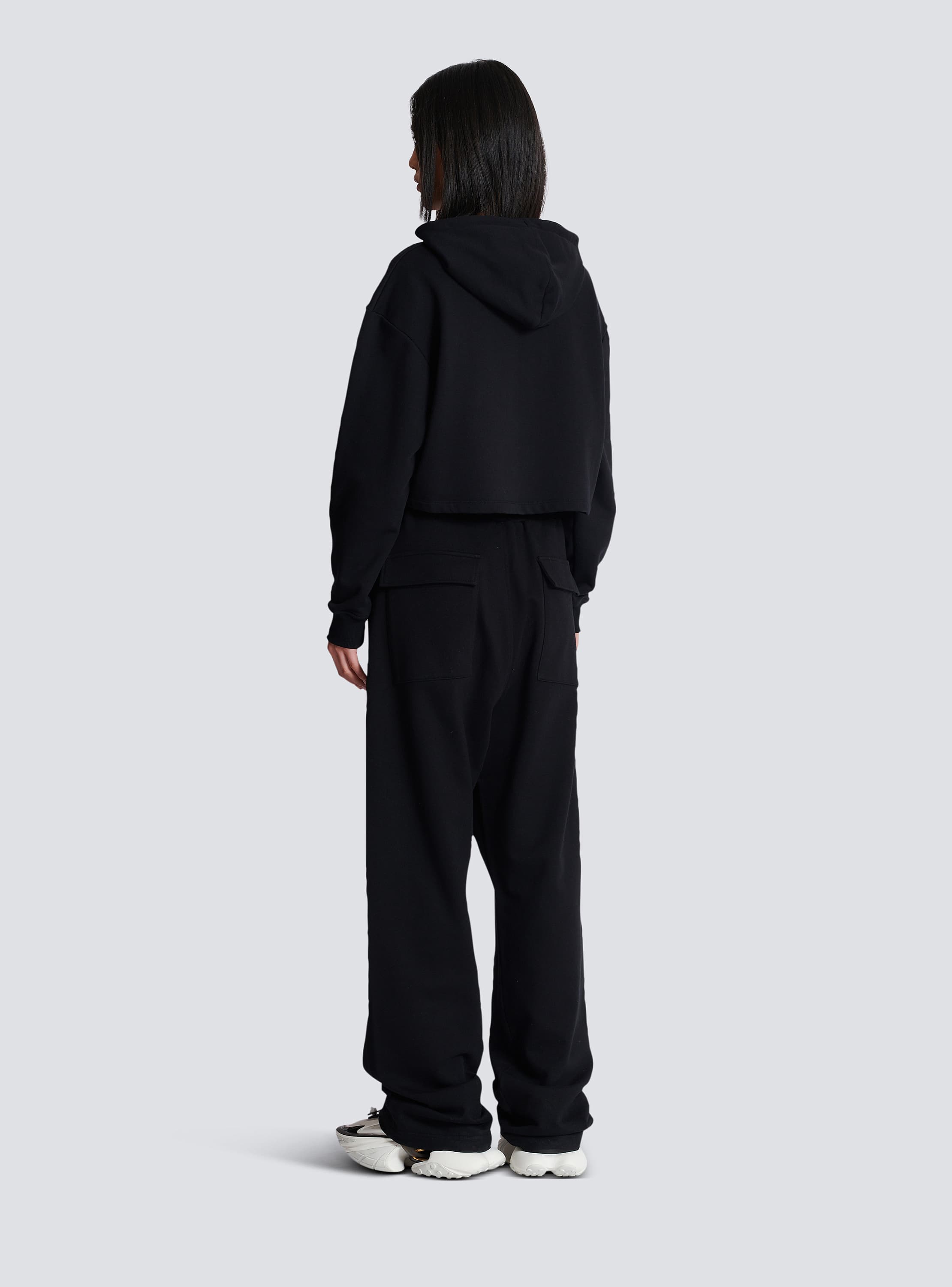 Flocked Balmain Paris hoodie - Women | BALMAIN