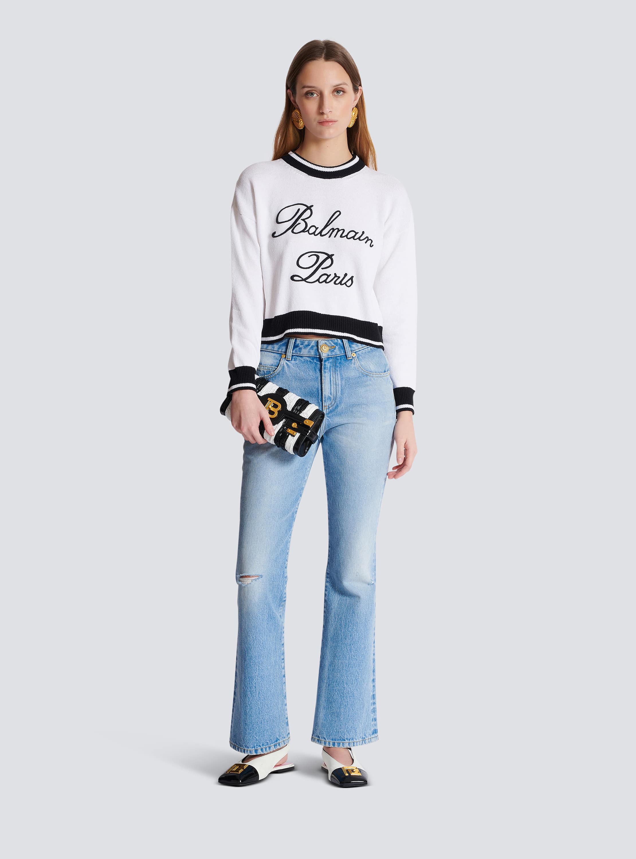 Balmain Signature knit jumper white - Women | BALMAIN