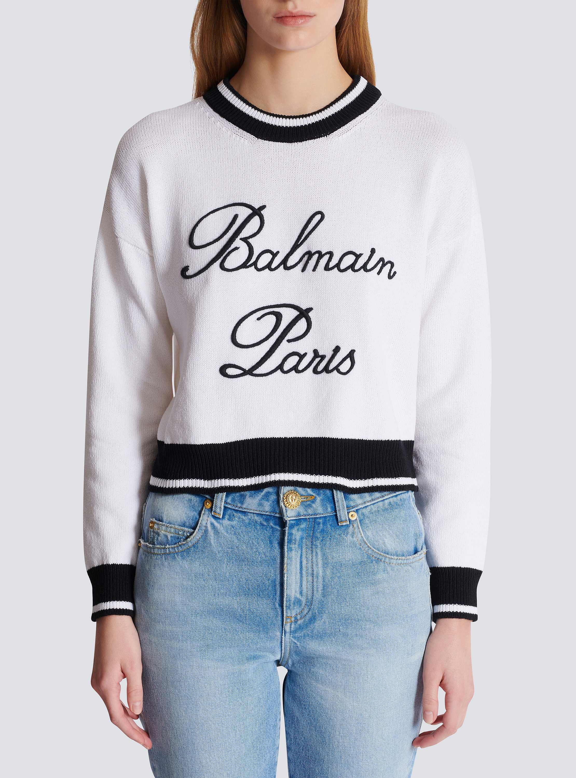 Balmain Signature knit jumper white white - Women | BALMAIN