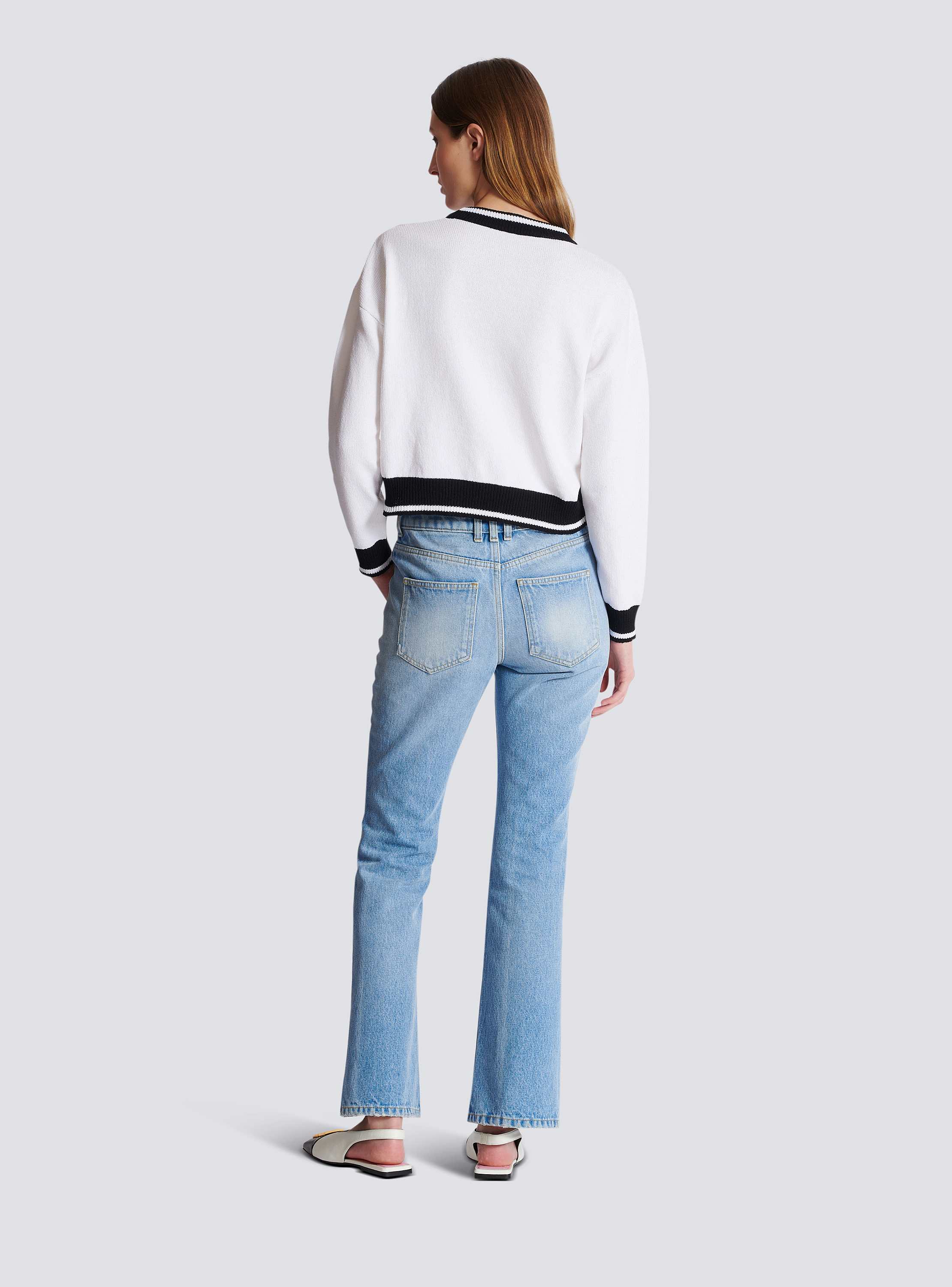 Balmain Signature knit jumper white white - Women | BALMAIN