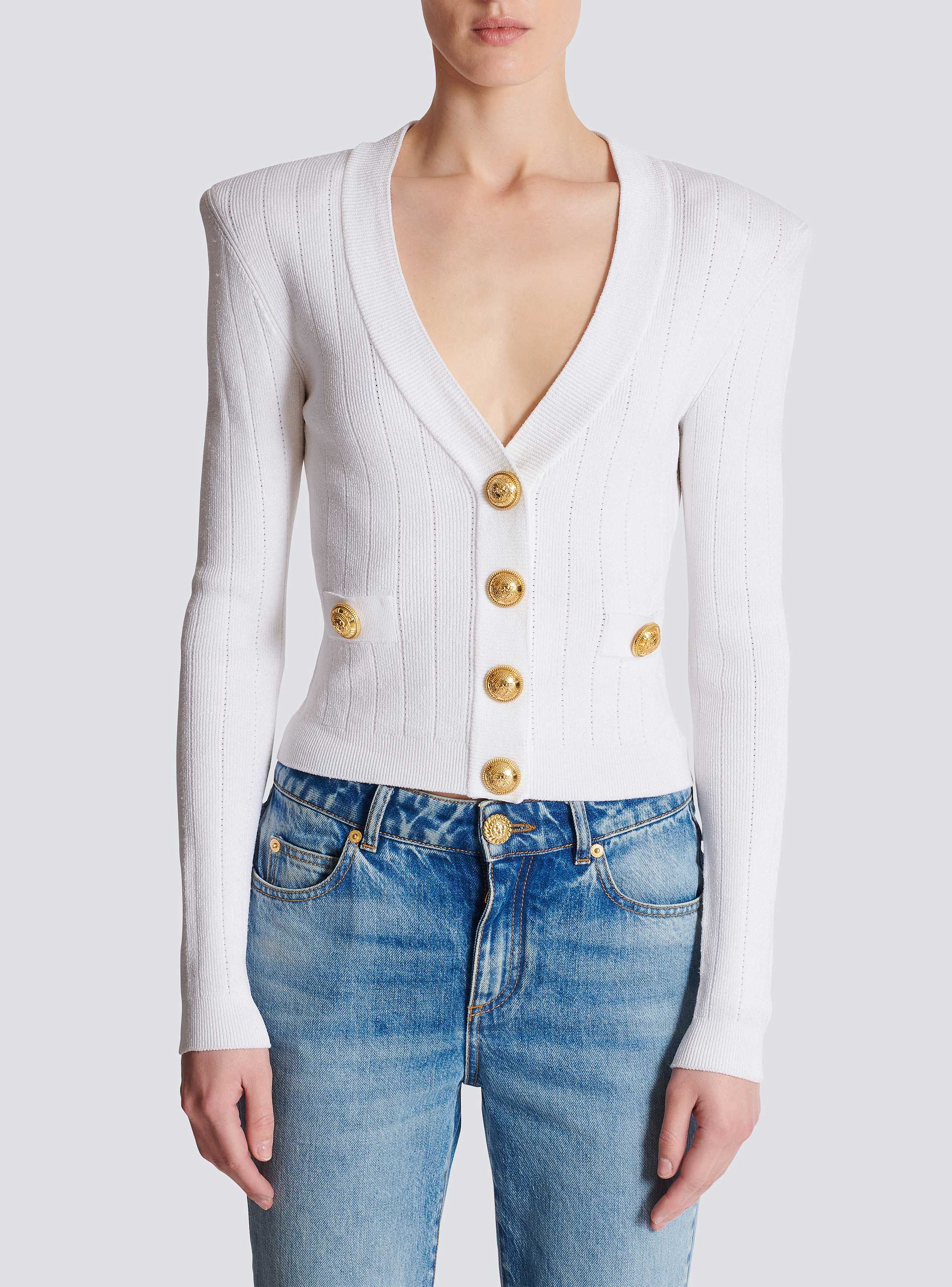 Cropped knit cardigan - Women | BALMAIN
