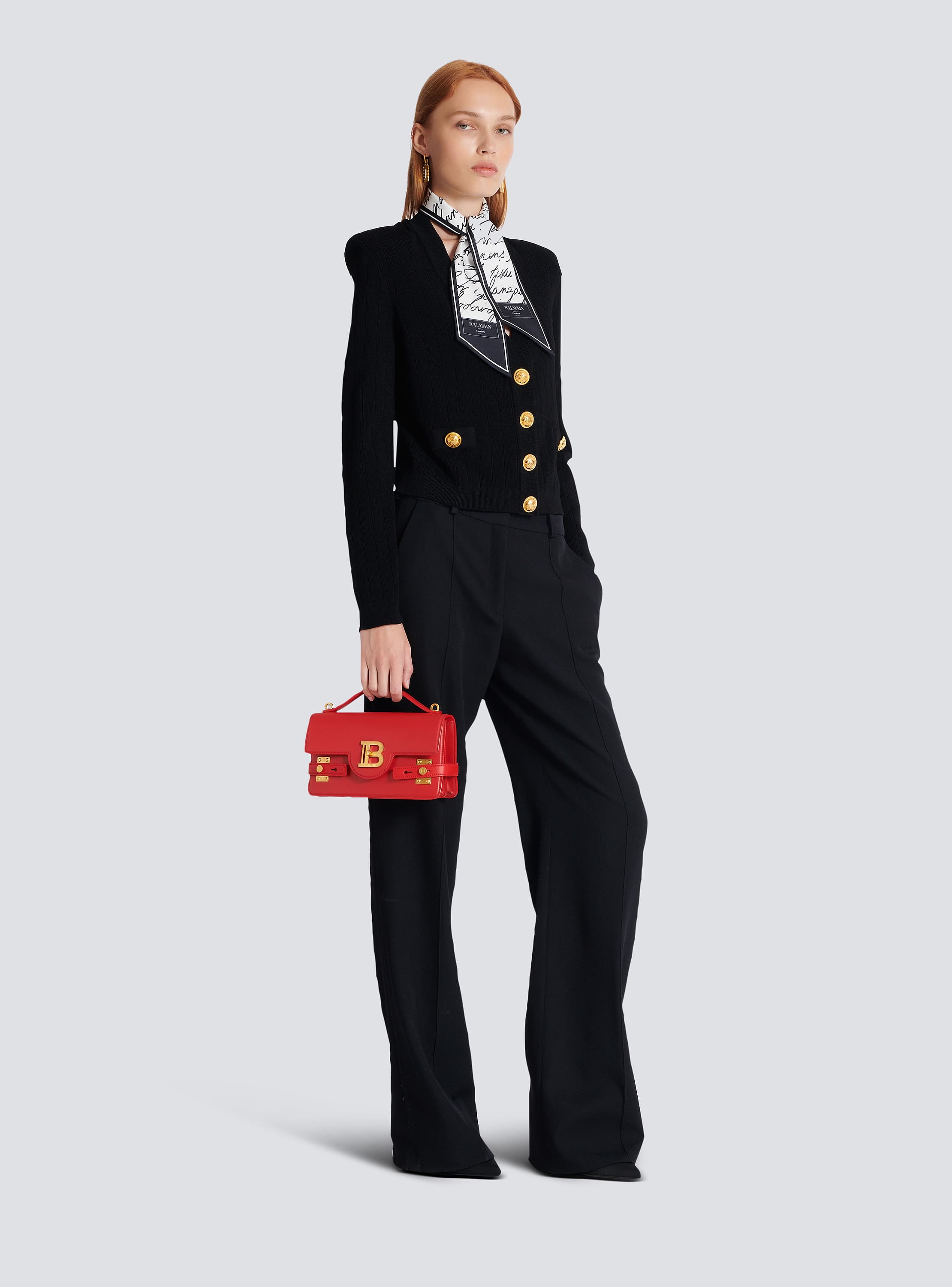 Cropped knit cardigan