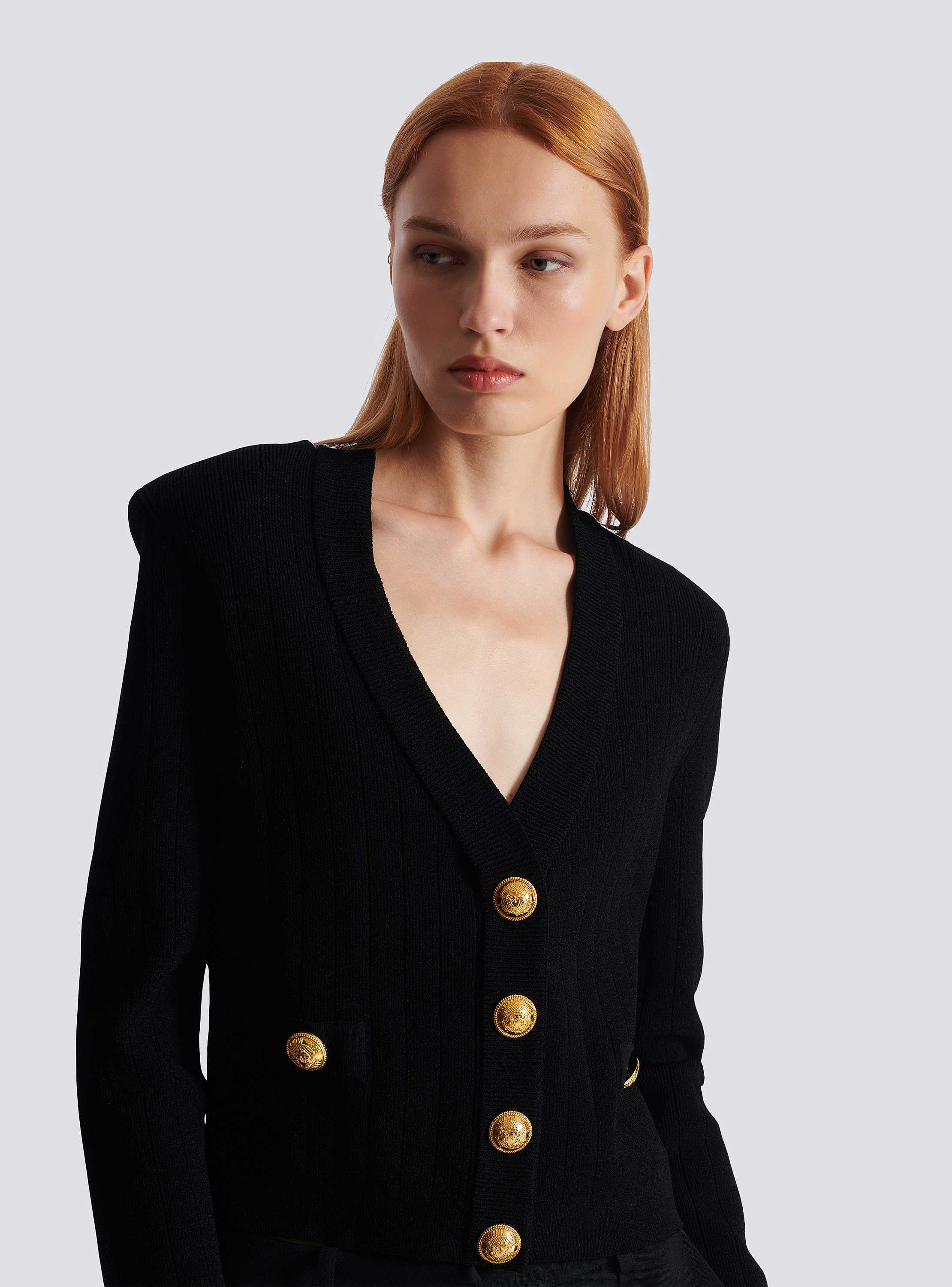 Cropped knit cardigan