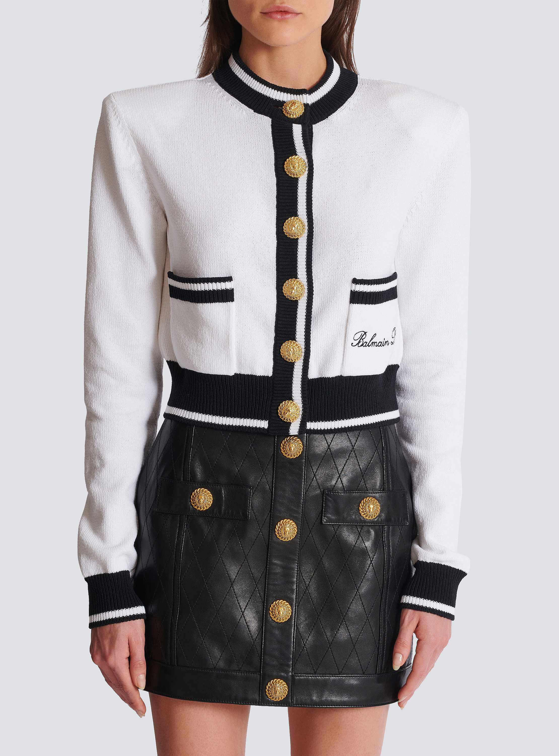 【関税＆送料込み】Balmain Chain Cardigan Long-sleeved textured knit cardigan - Women | BALMAIN