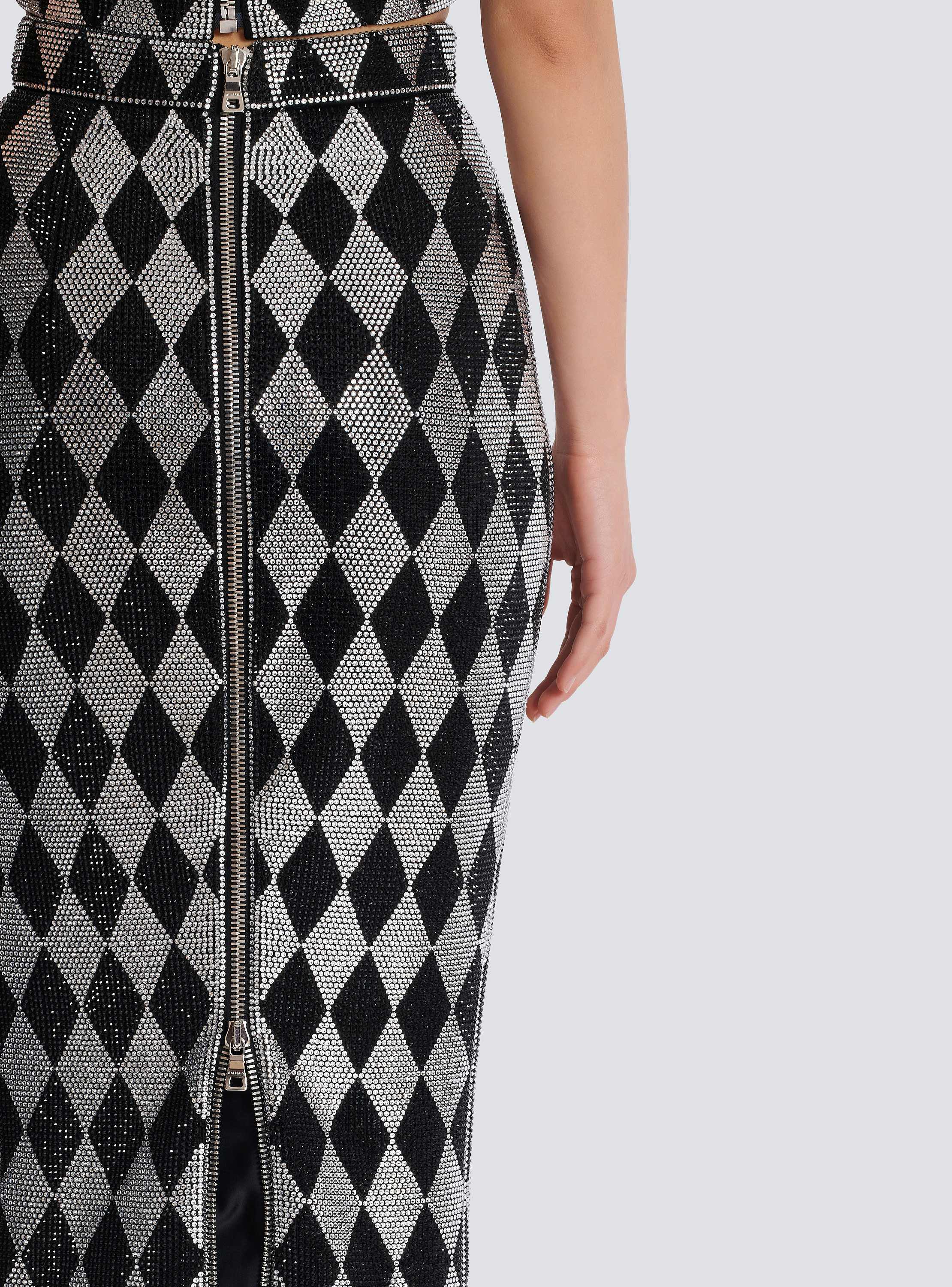 Diamond rhinestone midi skirt black - Women | BALMAIN