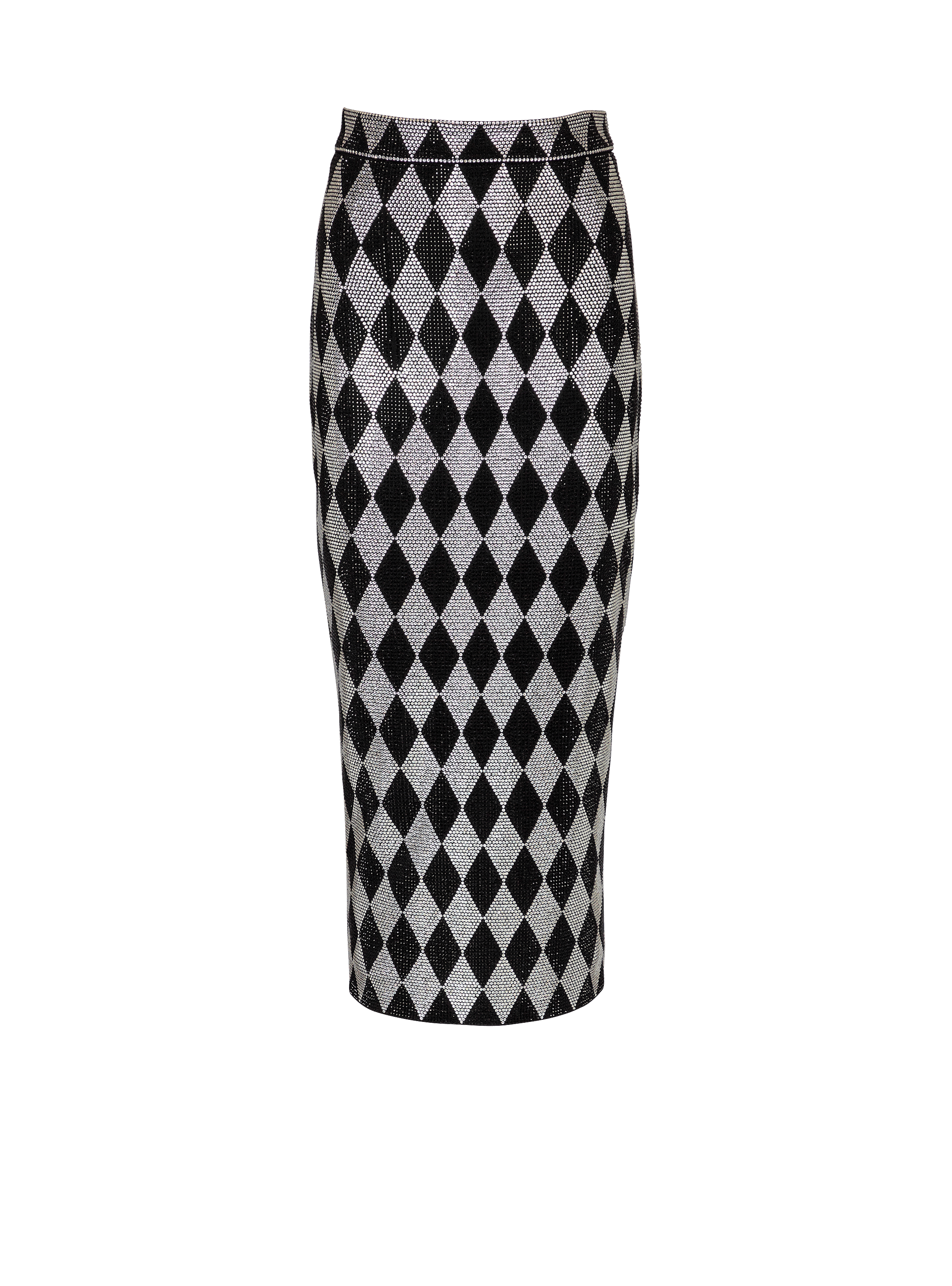 Diamond rhinestone midi skirt black - Women | BALMAIN Diamond rhinestone midi skirt black - Women | BALMAIN