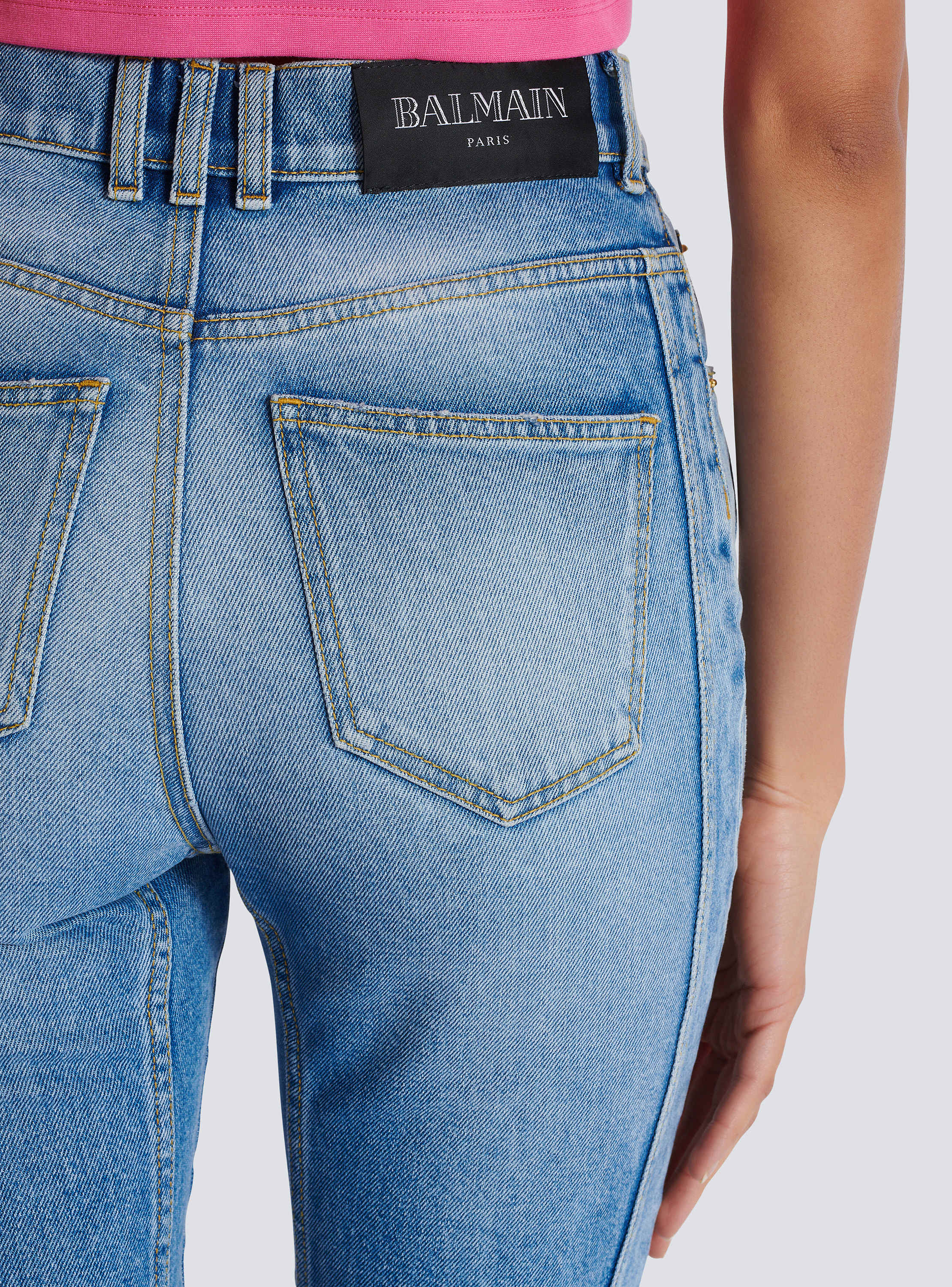 【関税＆送料込み】Balmain Light Blue Cotton Jeans Light blue regular-fit denim jeans blue - Men | BALMAIN