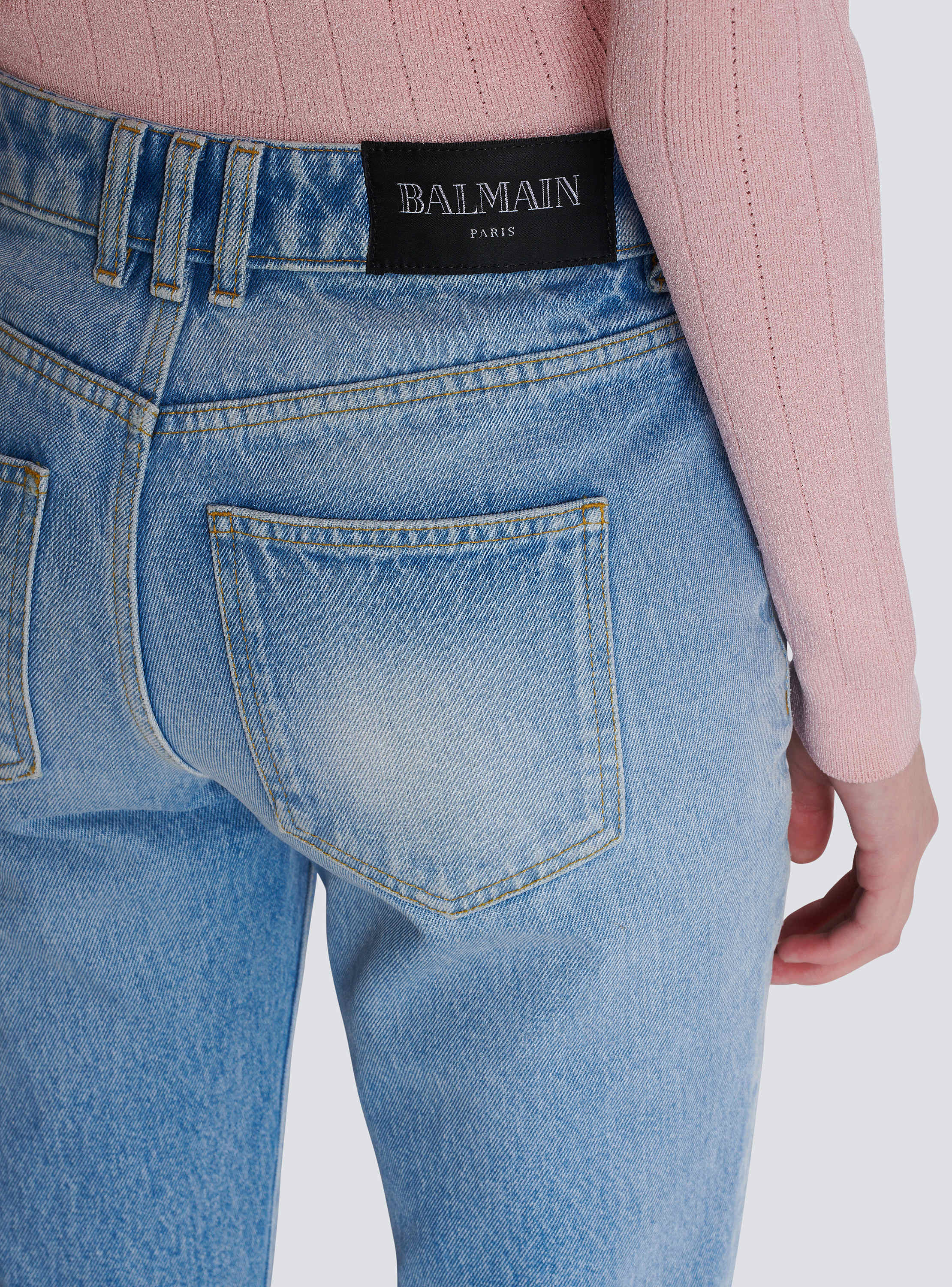 BALMAIN フレアテニムシンス CF0MJ130DE32 6FF Flared denim jeans - Women | BALMAIN