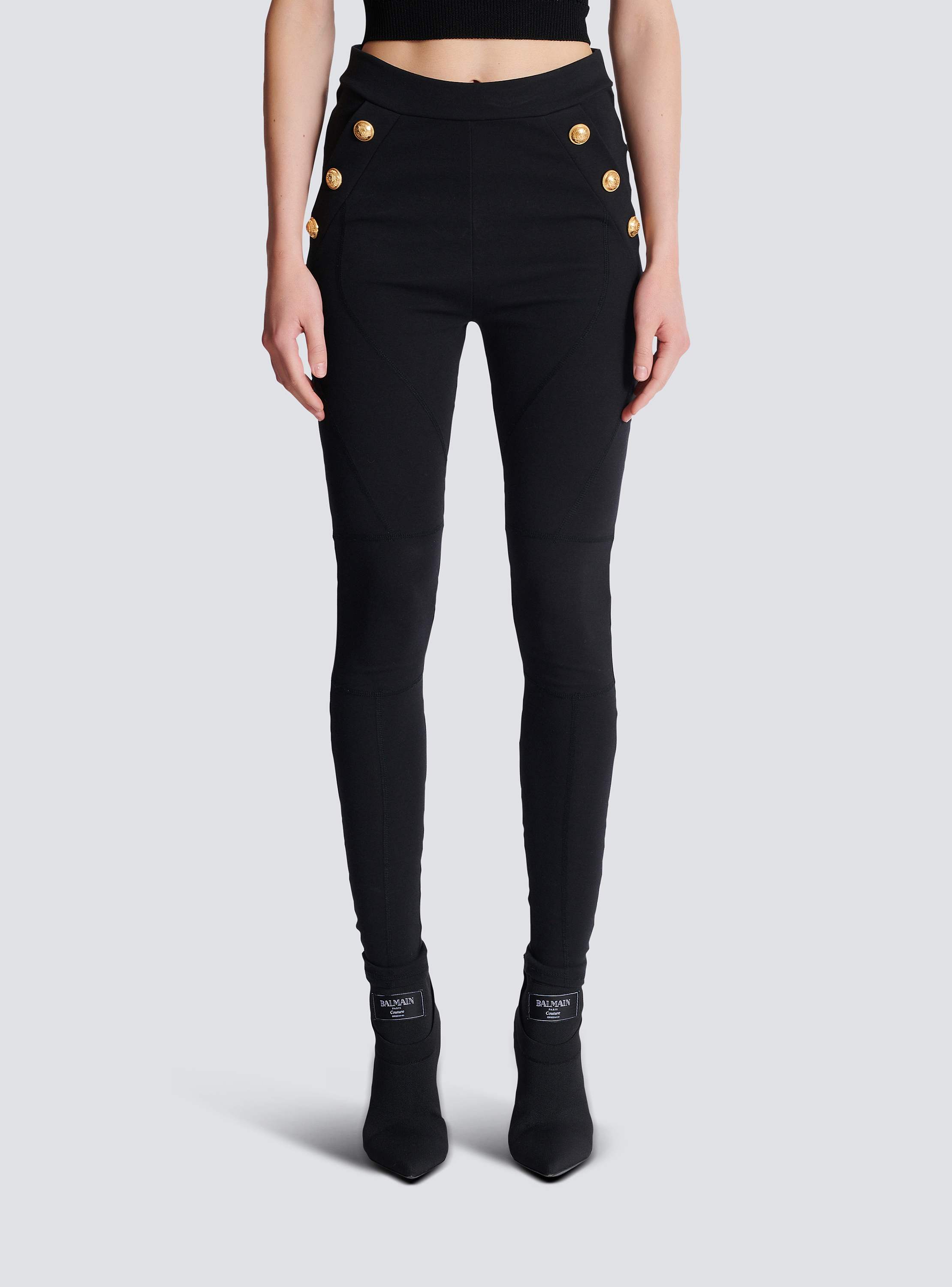 Jersey leggings with 6 buttons - Women | BALMAIN