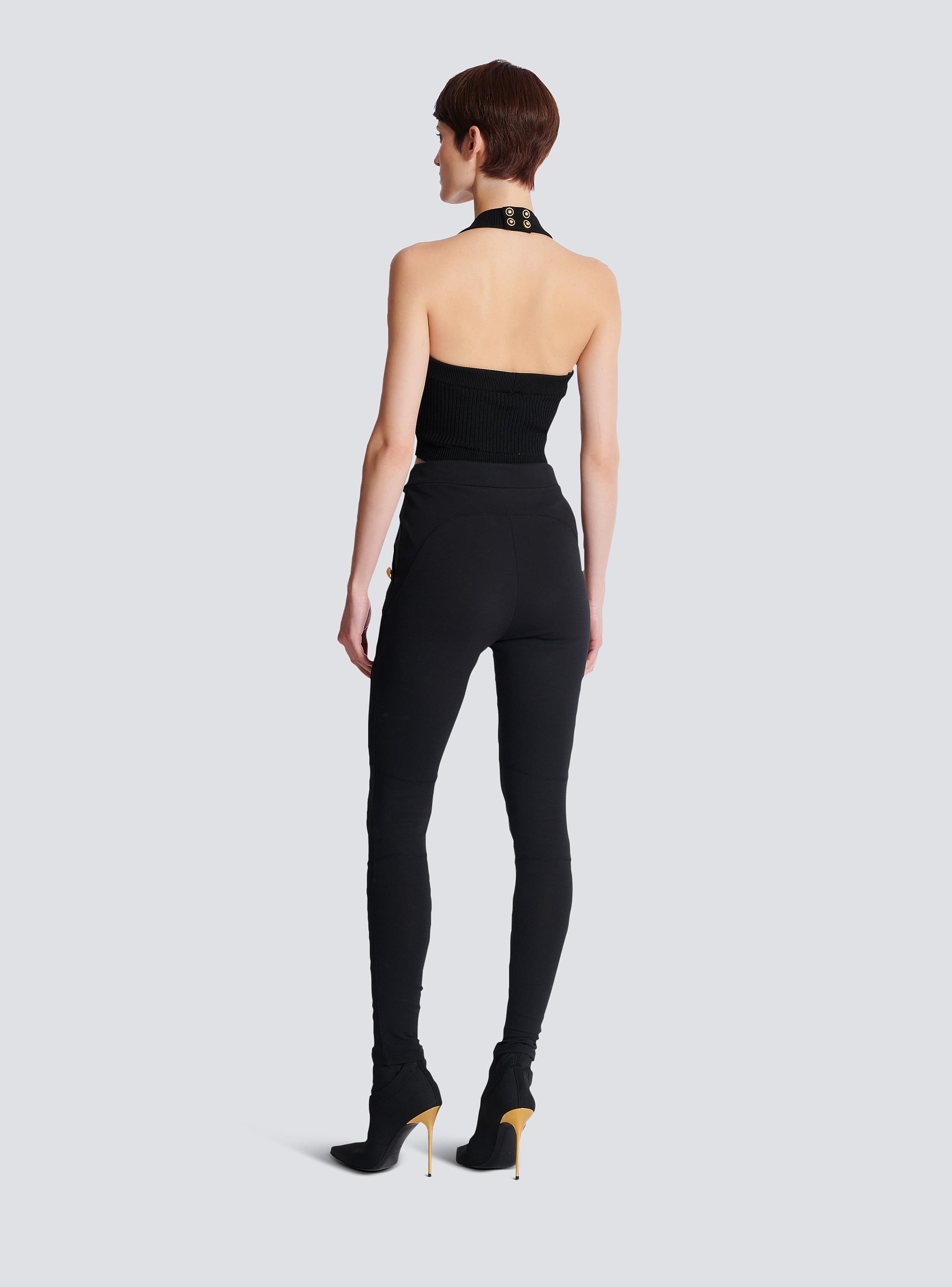 Jersey leggings with 6 buttons - Women | BALMAIN
