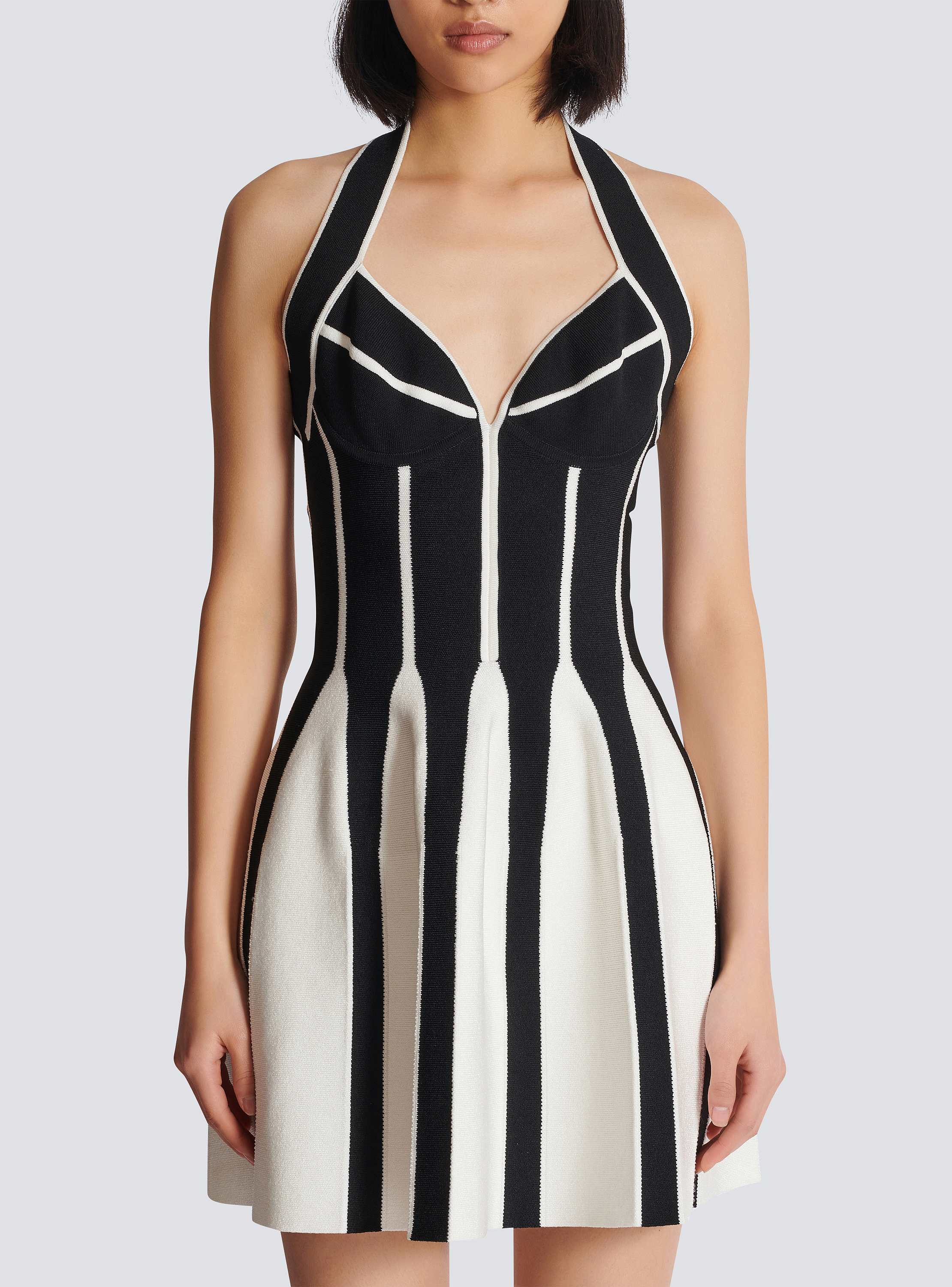 Flared halterneck knit dress - Women | BALMAIN