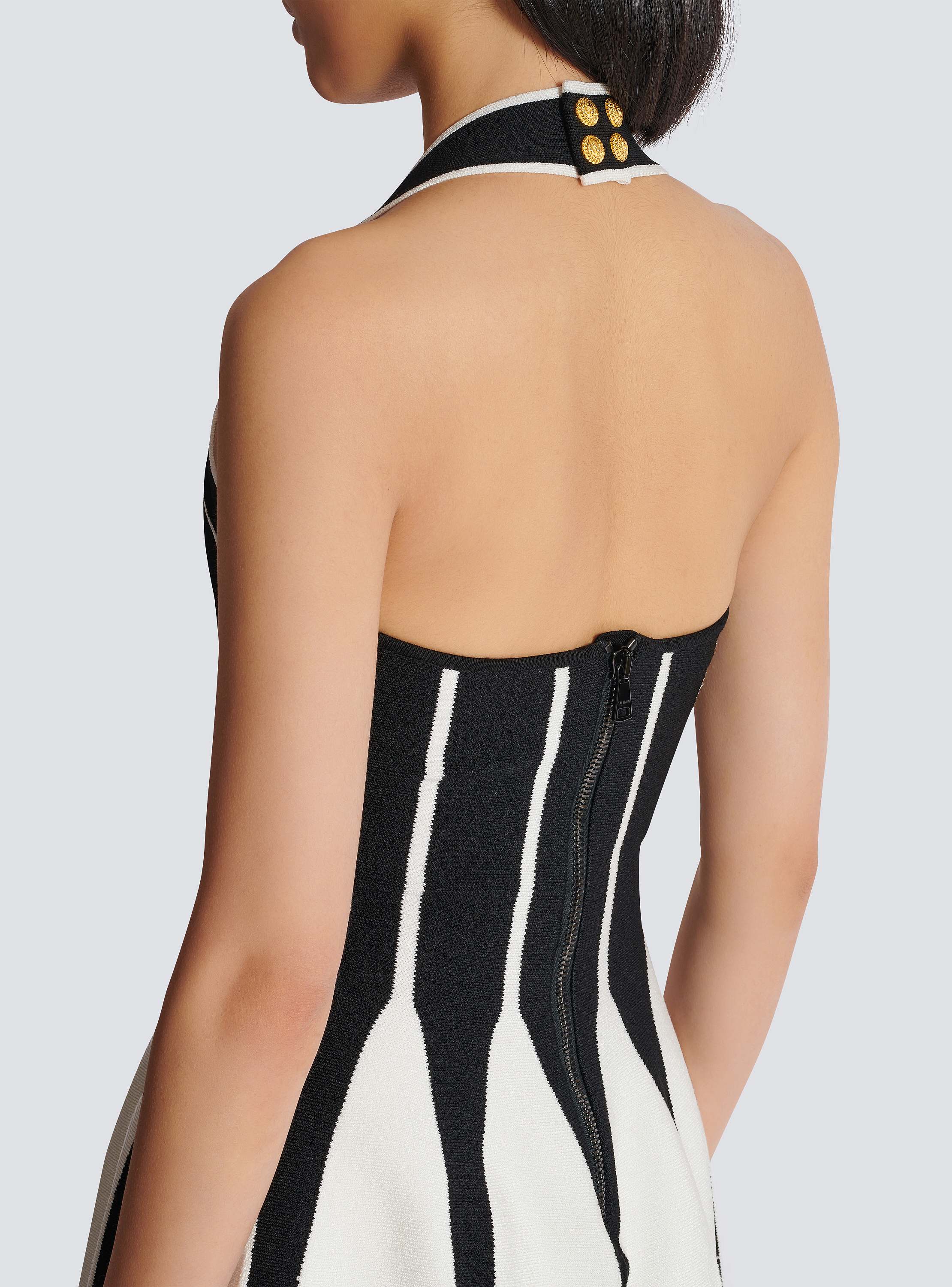Flared halterneck knit dress black black - Women | BALMAIN