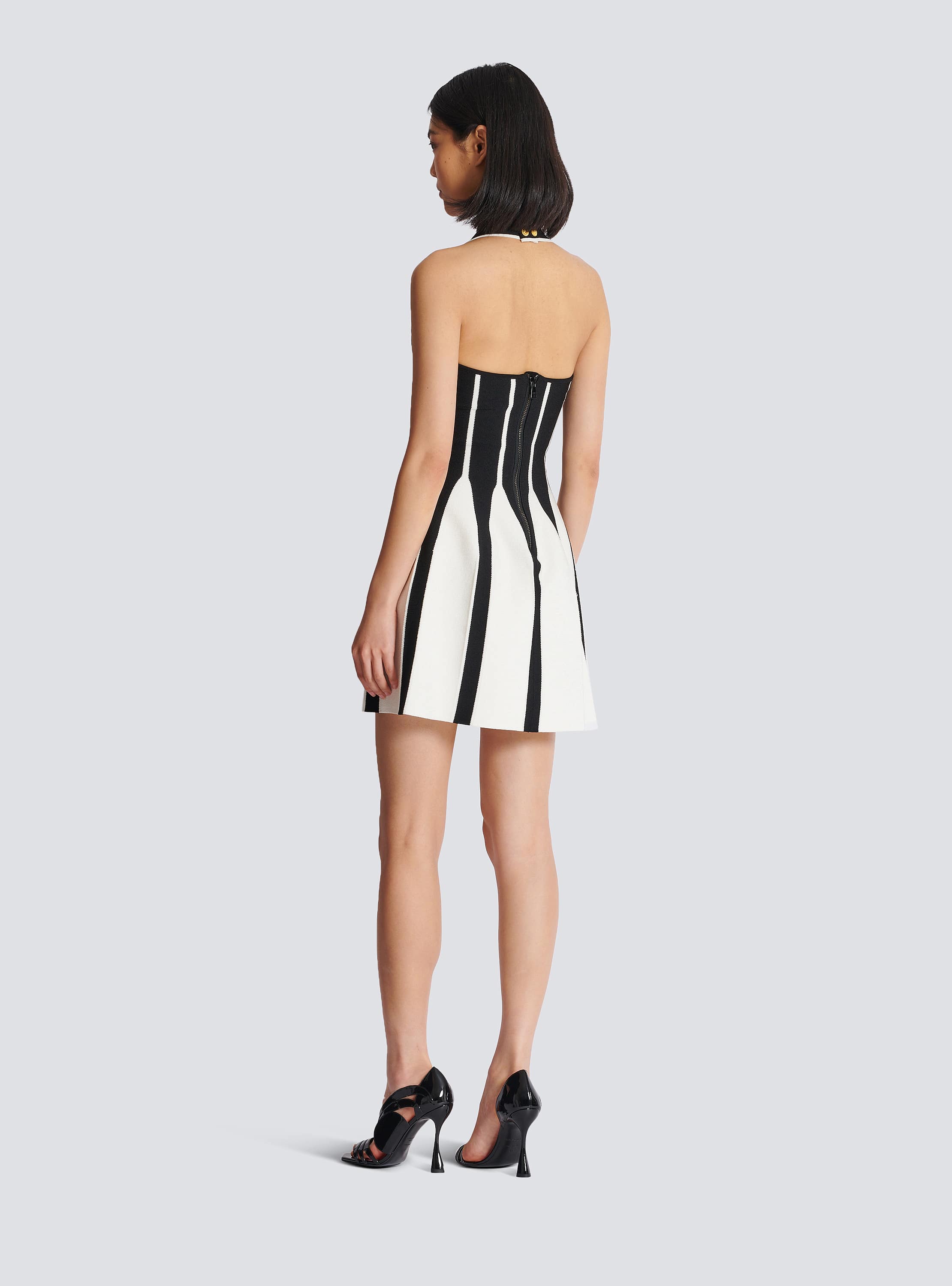 Flared halterneck knit dress - Women | BALMAIN