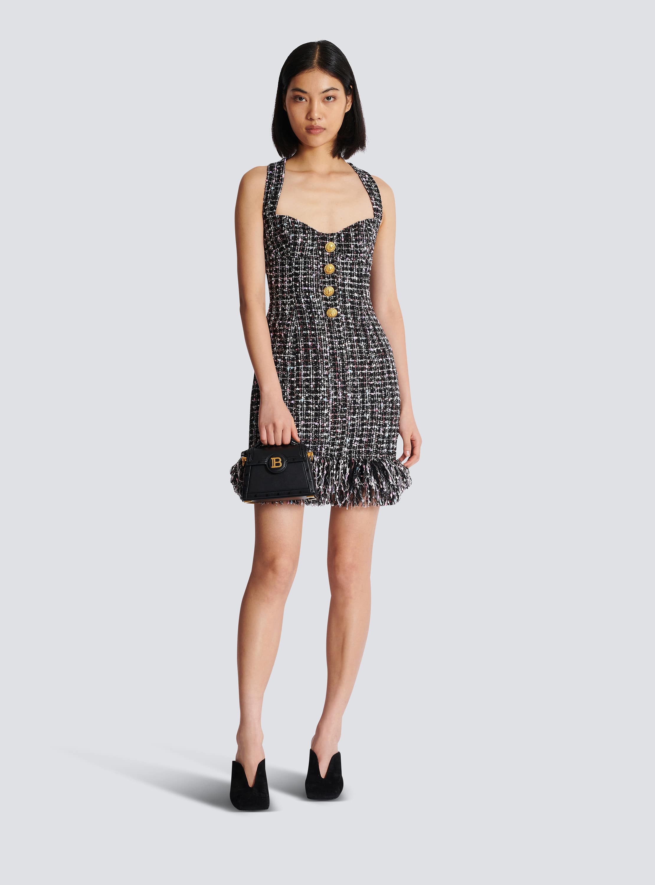 Short tweed dress with buttons - Women | BALMAIN