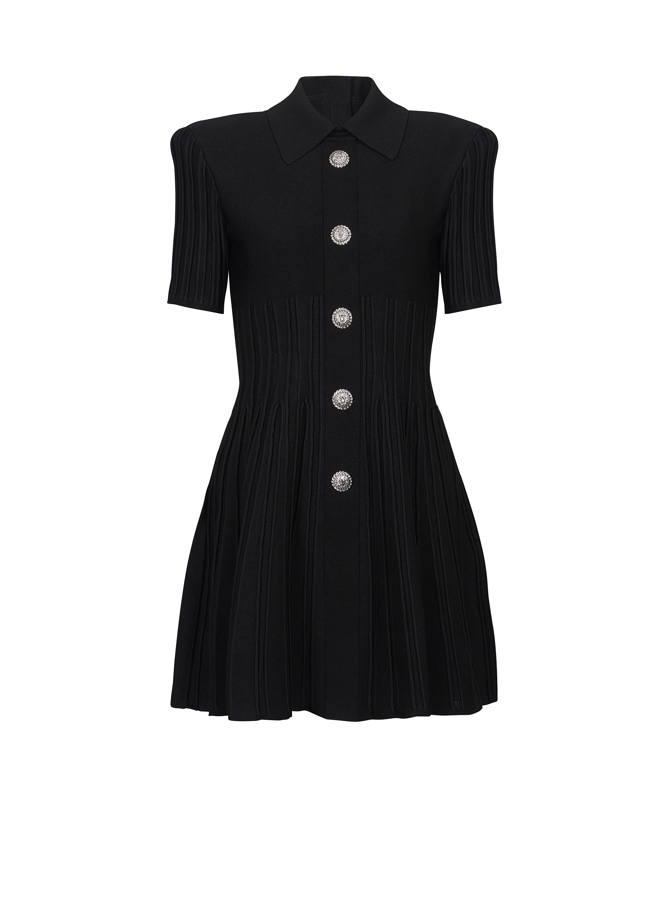 Flared knit dress with buttons