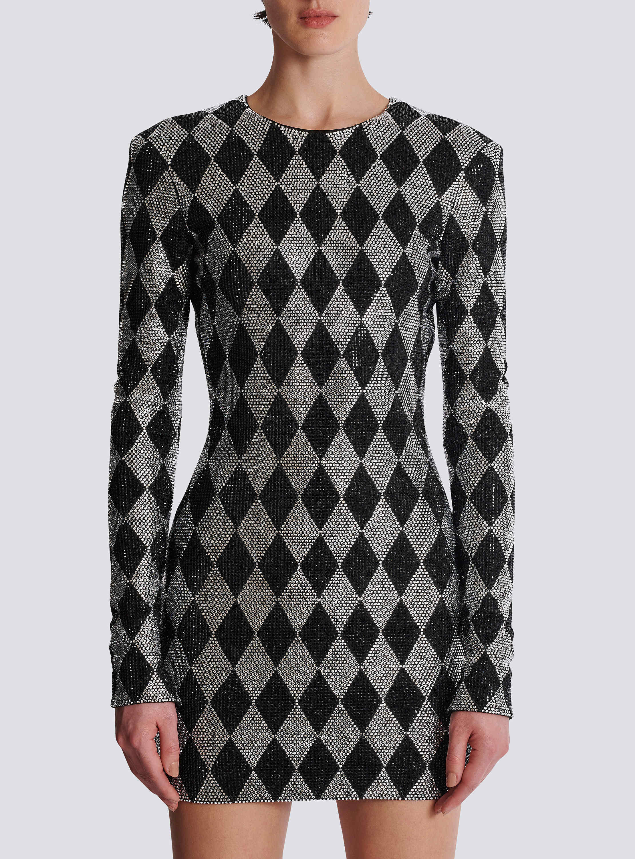 ファッションアイテム人気ランキング Diamond Short rhinestone BALMAIN | Women - black dress ワンピース