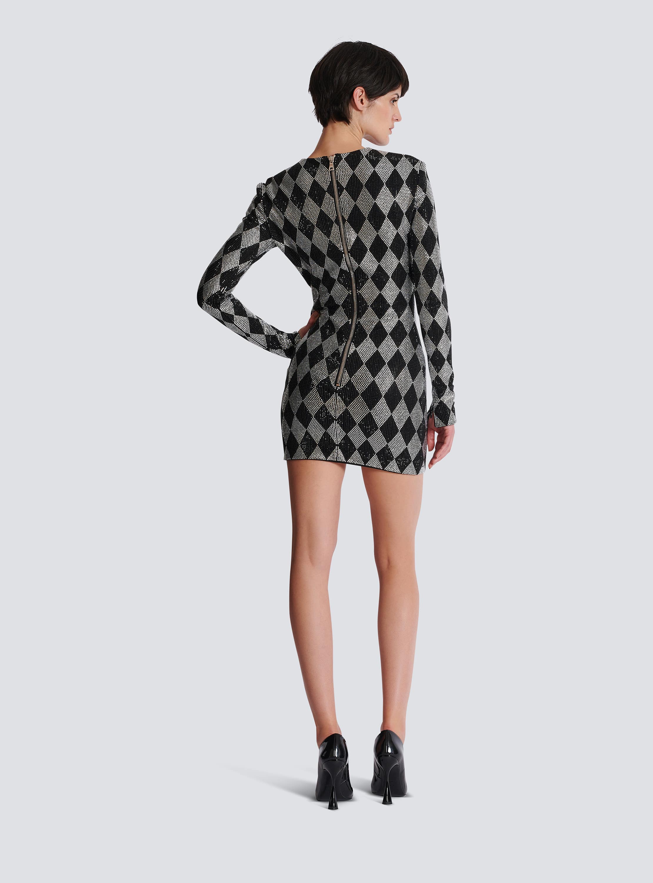 Short Diamond rhinestone dress - Women | BALMAIN
