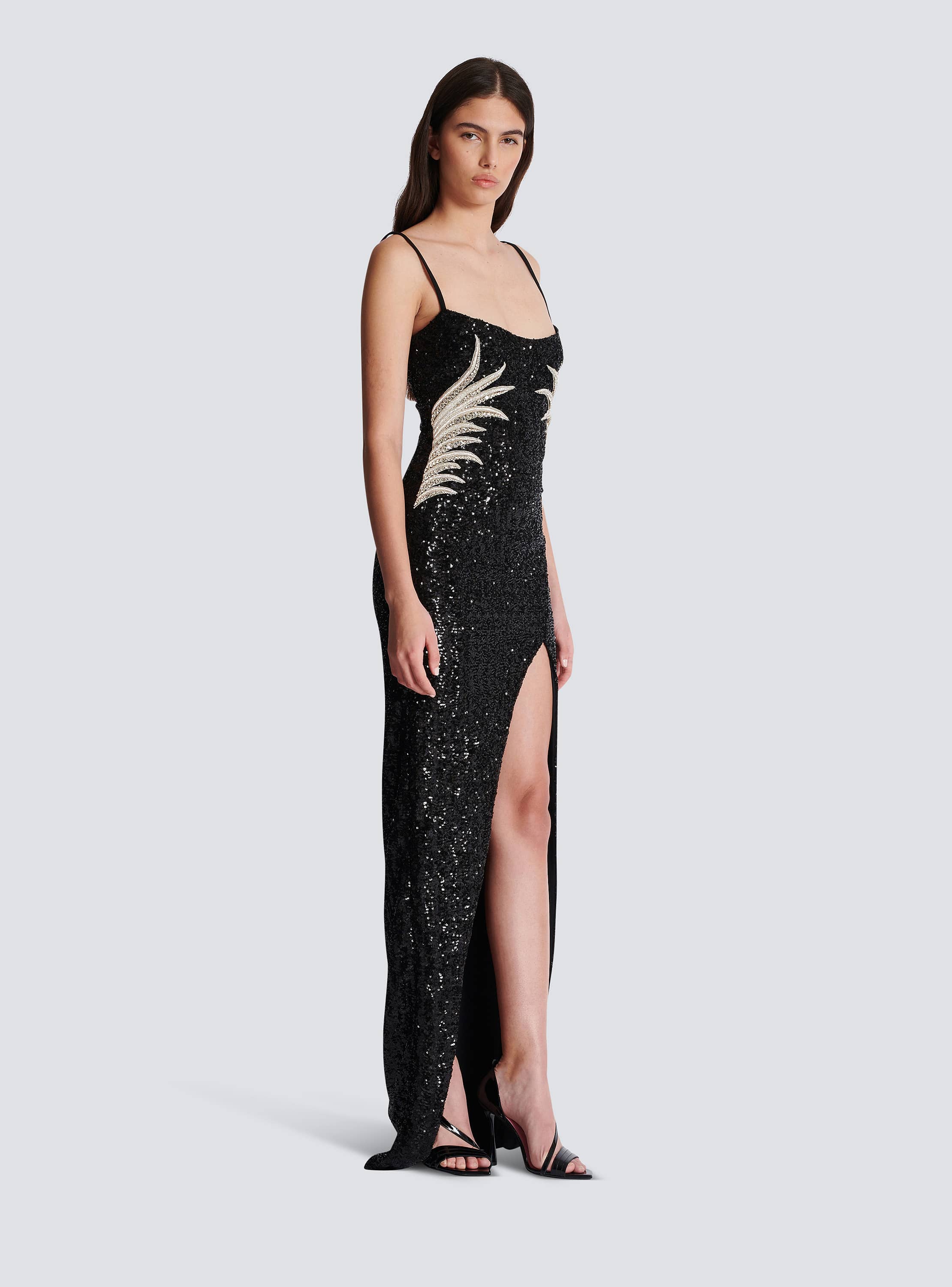 BALMAIN dress バルマン　ワンピース　ラインストーン Short Diamond rhinestone dress black black - Women | BALMAIN