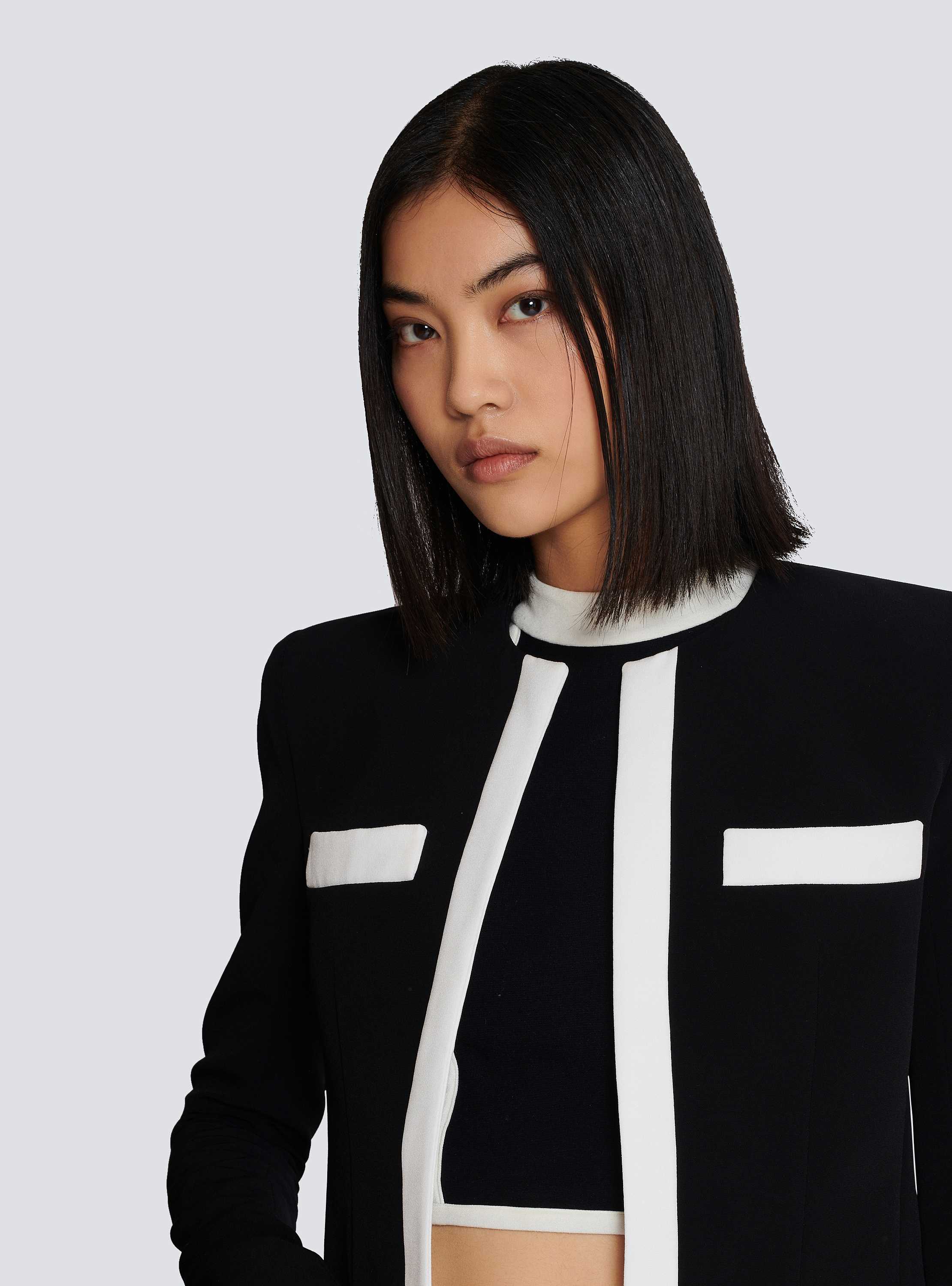 【送料&関税込】Balmain Spencer In Two-tone CrApe Two-tone crepe Spencer jacket - Women | BALMAIN