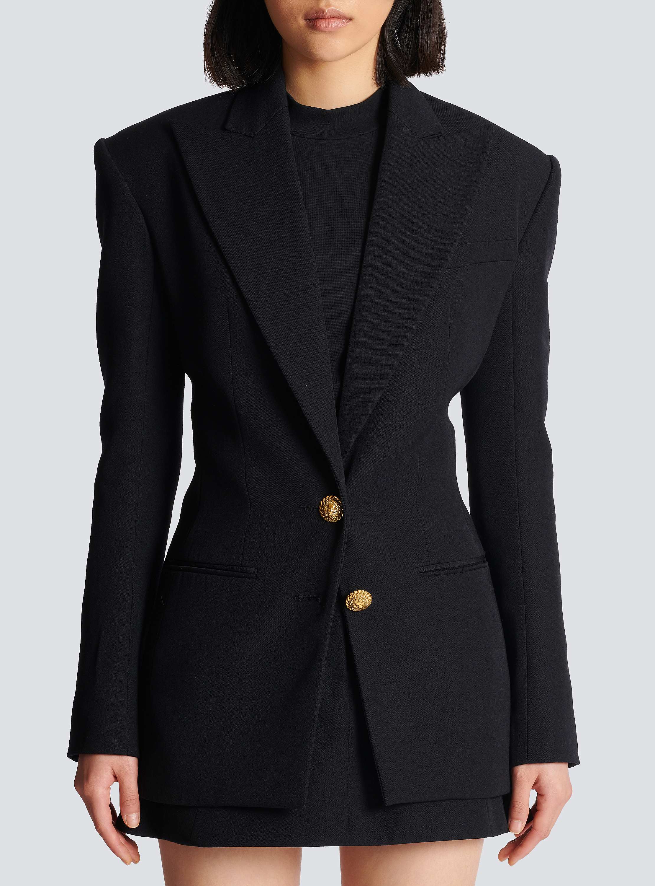 ジャケット BALMAIN Woman Jacket Black EF1SC225ME54 0PA 2-button cinched-waist jacket black - Women | BALMAIN