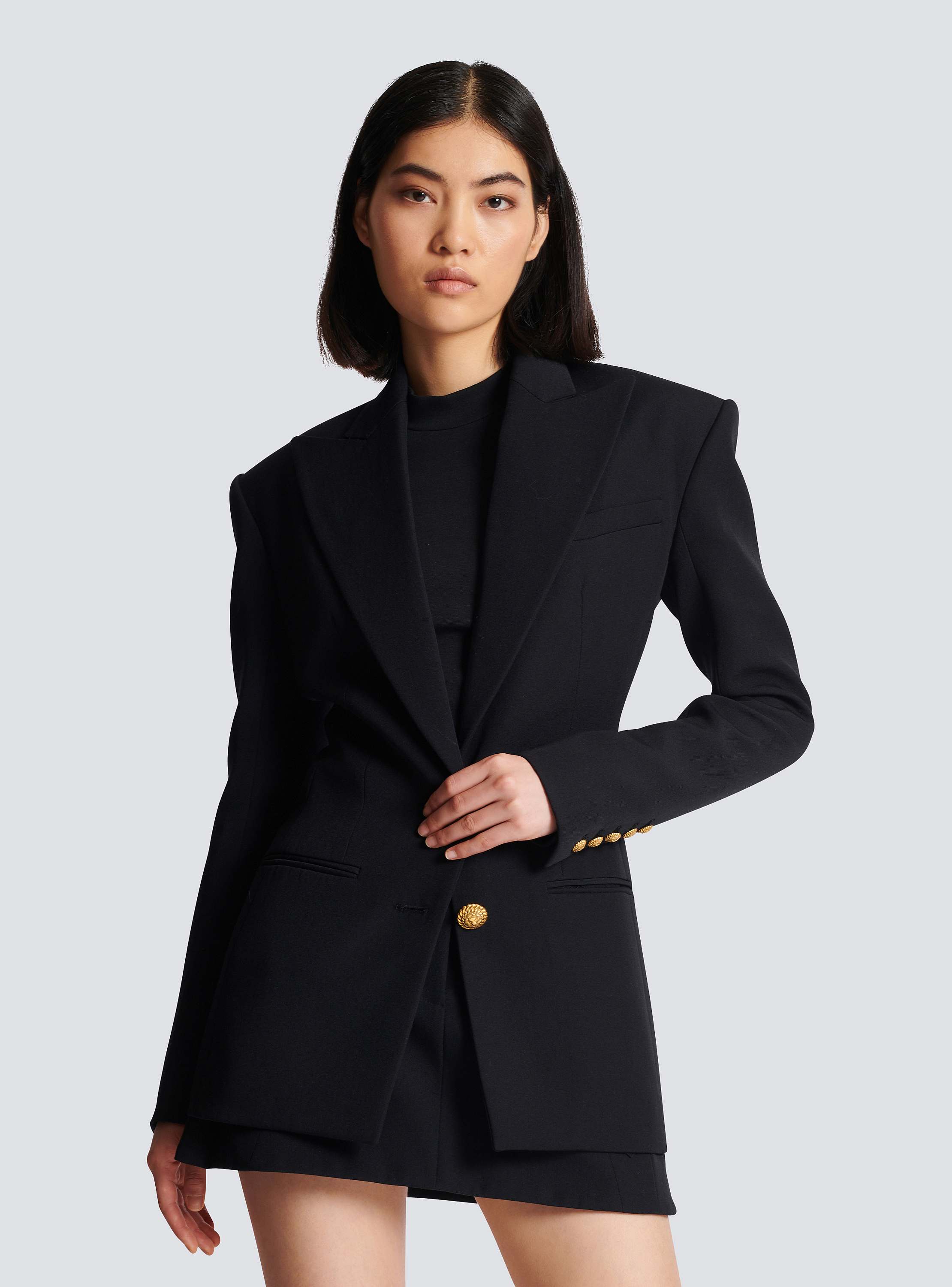 ジャケット BALMAIN Woman Jacket Black EF1SC225ME54 0PA 2-button cinched-waist jacket black - Women | BALMAIN