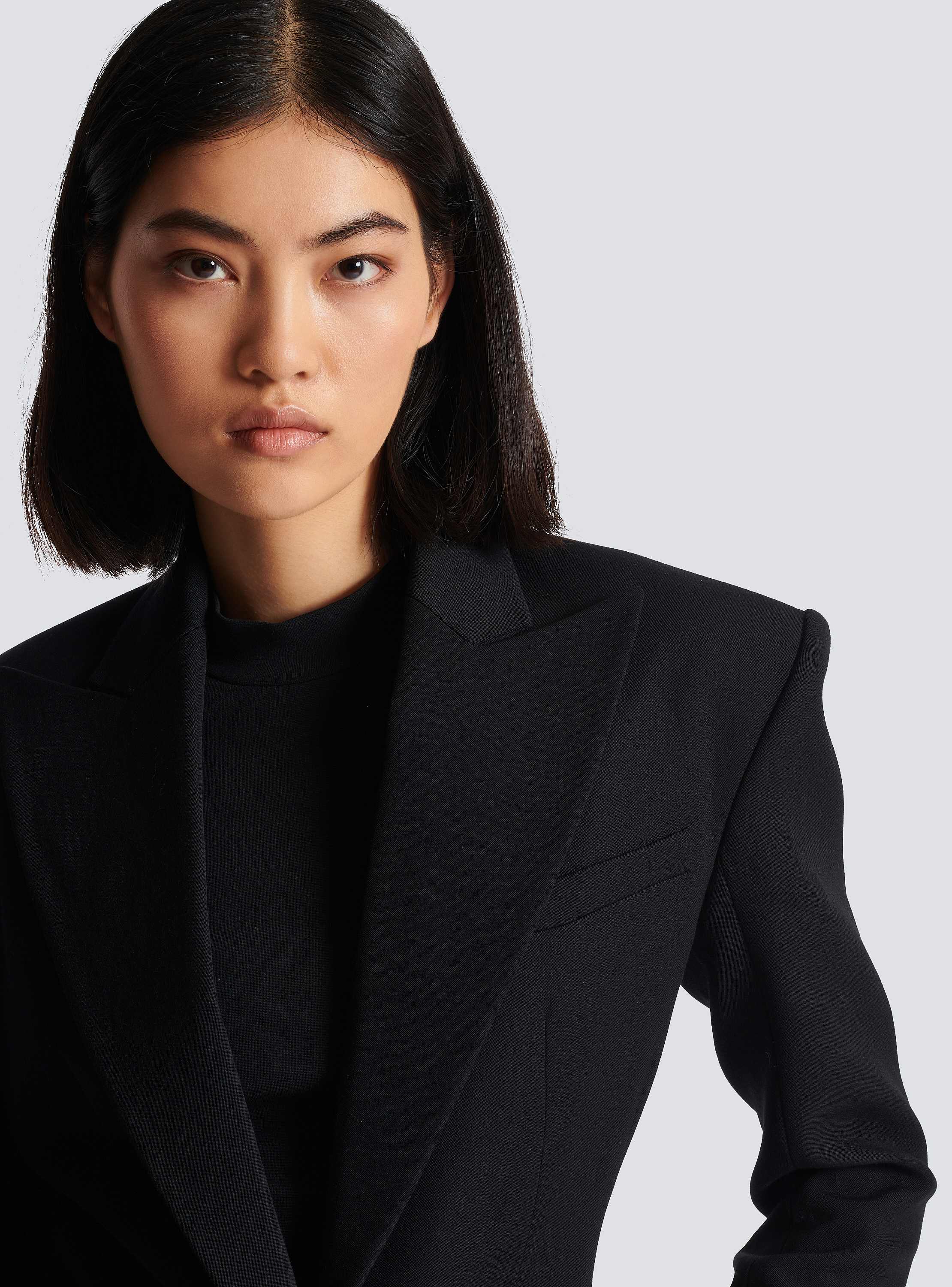 【関税＆送料込み】Balmain Fitted Waist Blazer 2 Buttons Cl 2-button cinched-waist jacket black - Women | BALMAIN