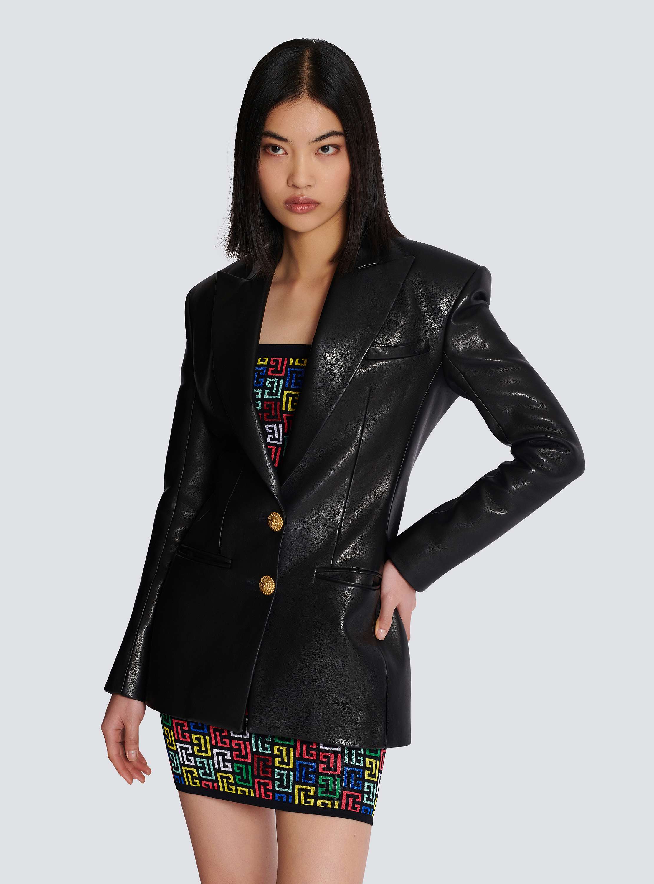 2-button leather jacket - Women | BALMAIN