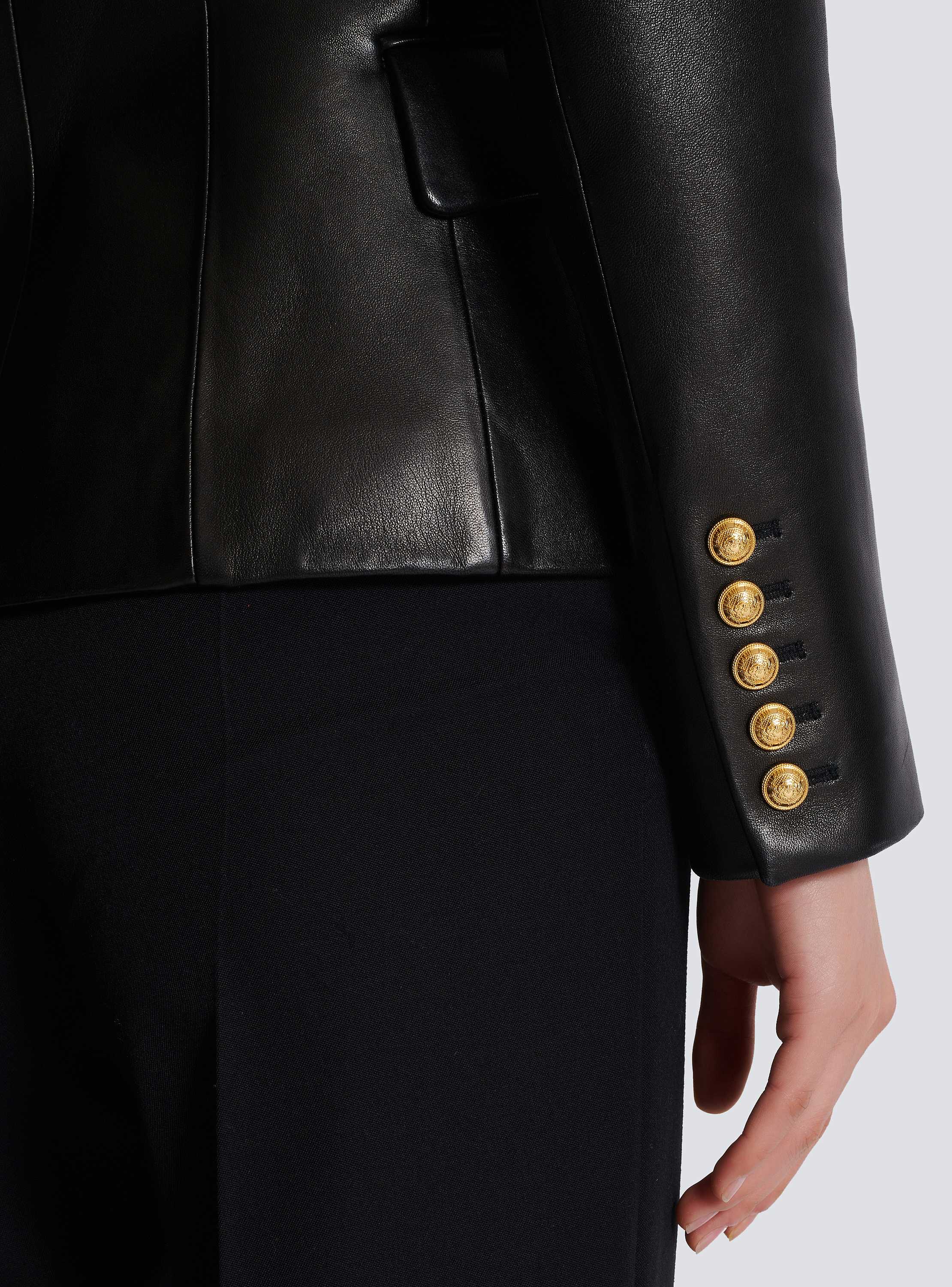 902 BALMAIN レザージャケット 7号 ファー ライナー ベルト付き M
