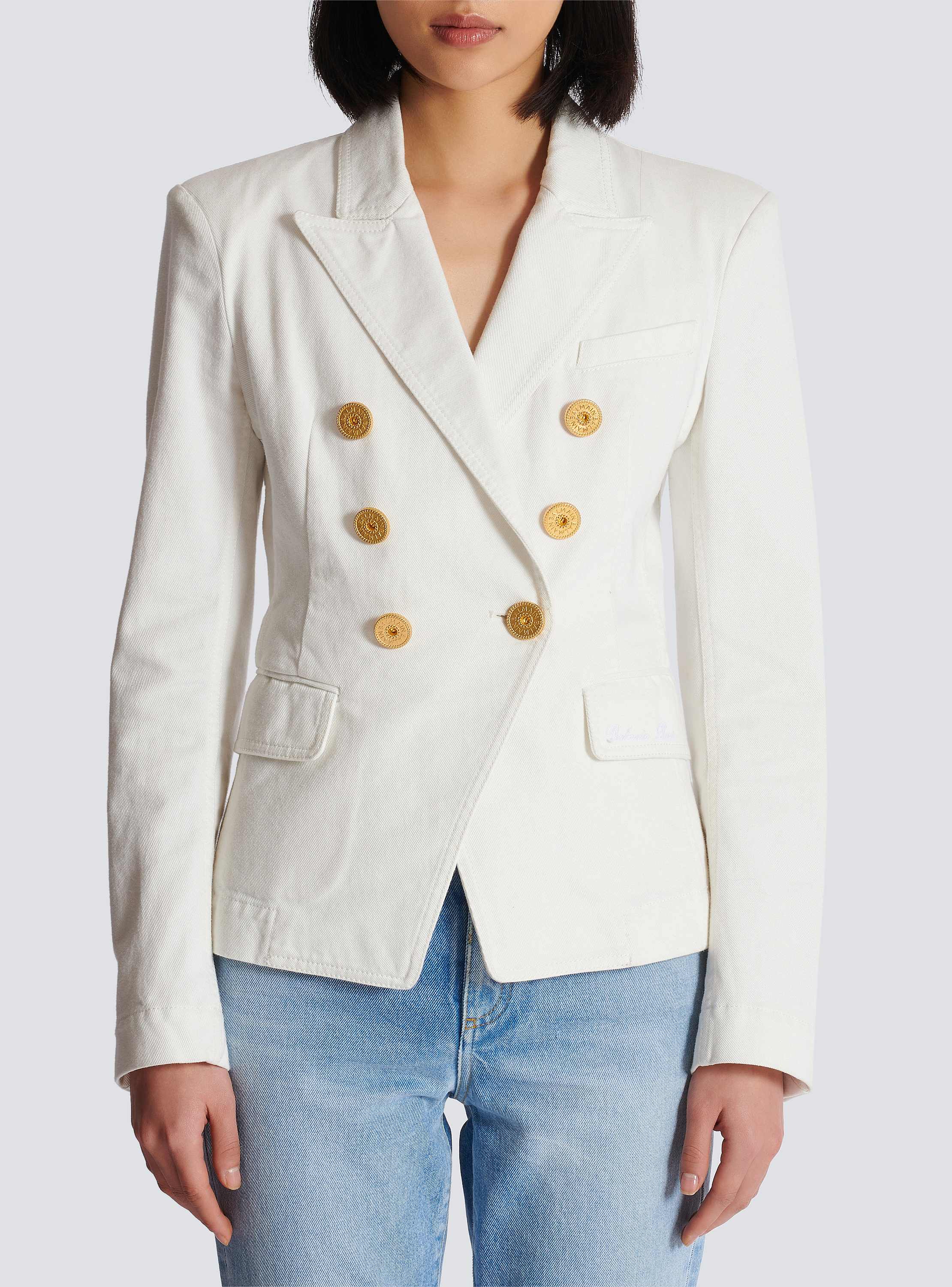 ジャケット BALMAIN WHITE VISCOSE BLEND BLAZER Single-breasted blazer in white - Balmain | Mytheresa