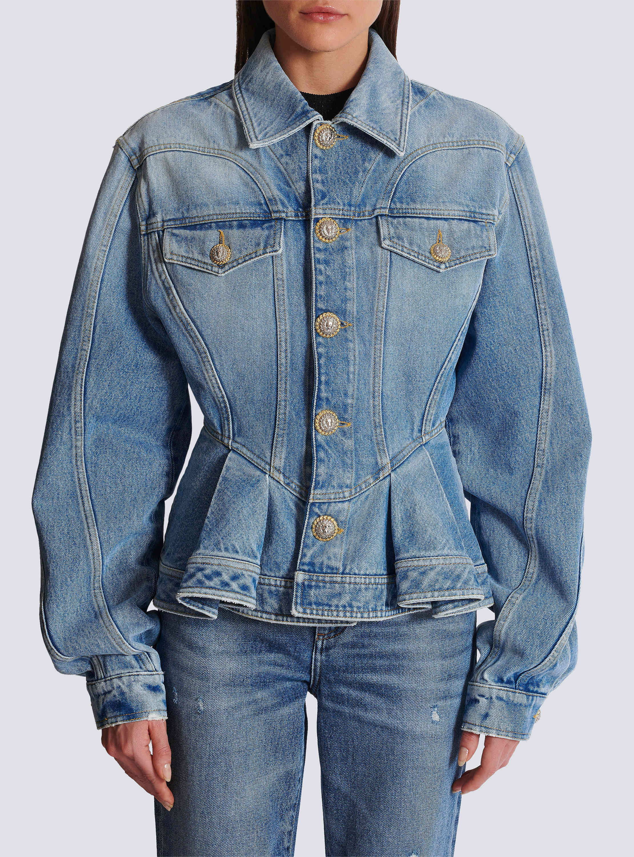 【初回限定】 - デニムジャケット プリーツ Women BALMAIN | ジャケット・アウター