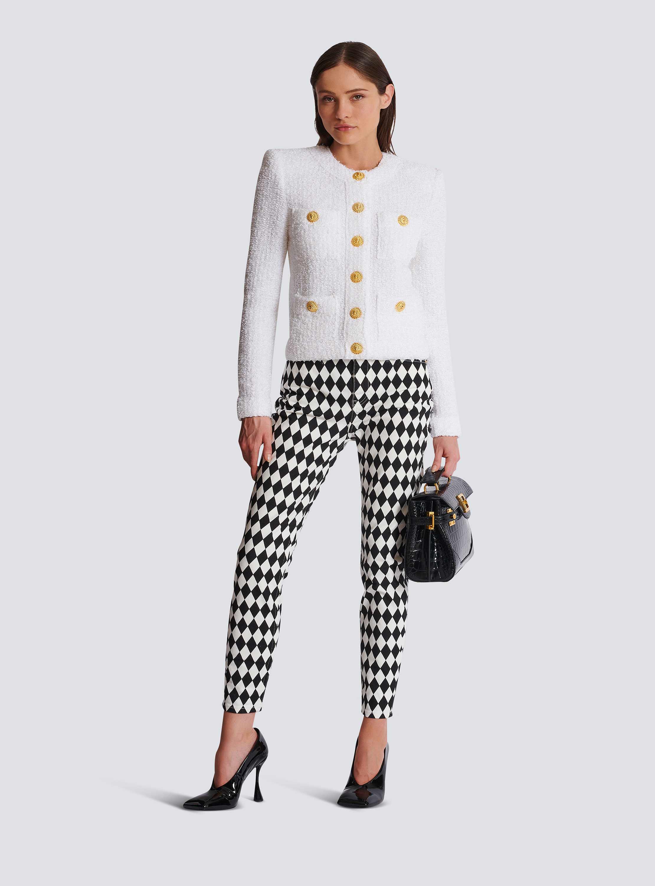 Miami tweed 4-pocket jacket white - Women | BALMAIN